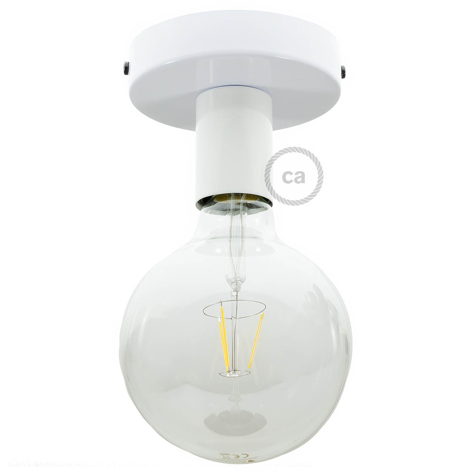 Fermaluce Metal,wall or ceiling flush light - Glossy white