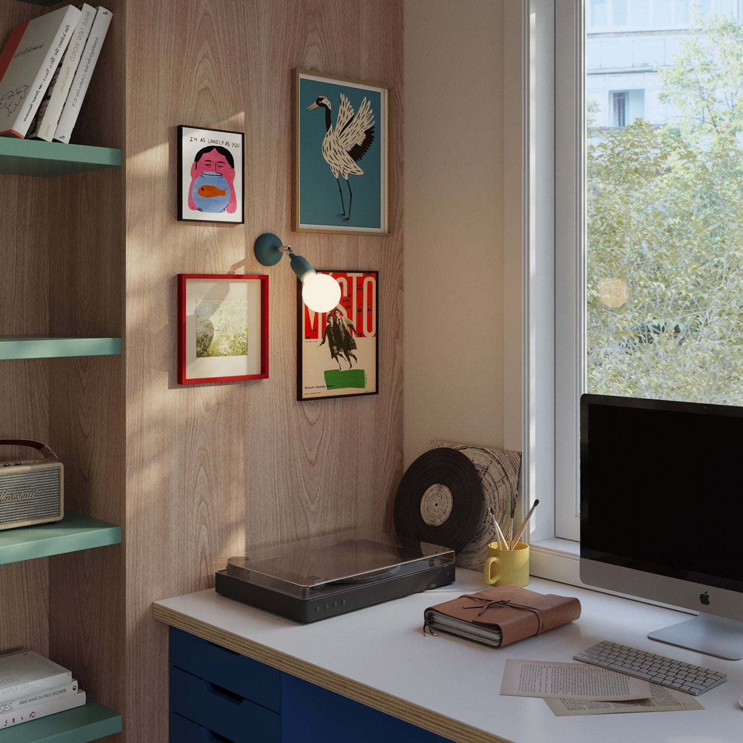 Silicone Fermaluce lamp with joint - Petrol