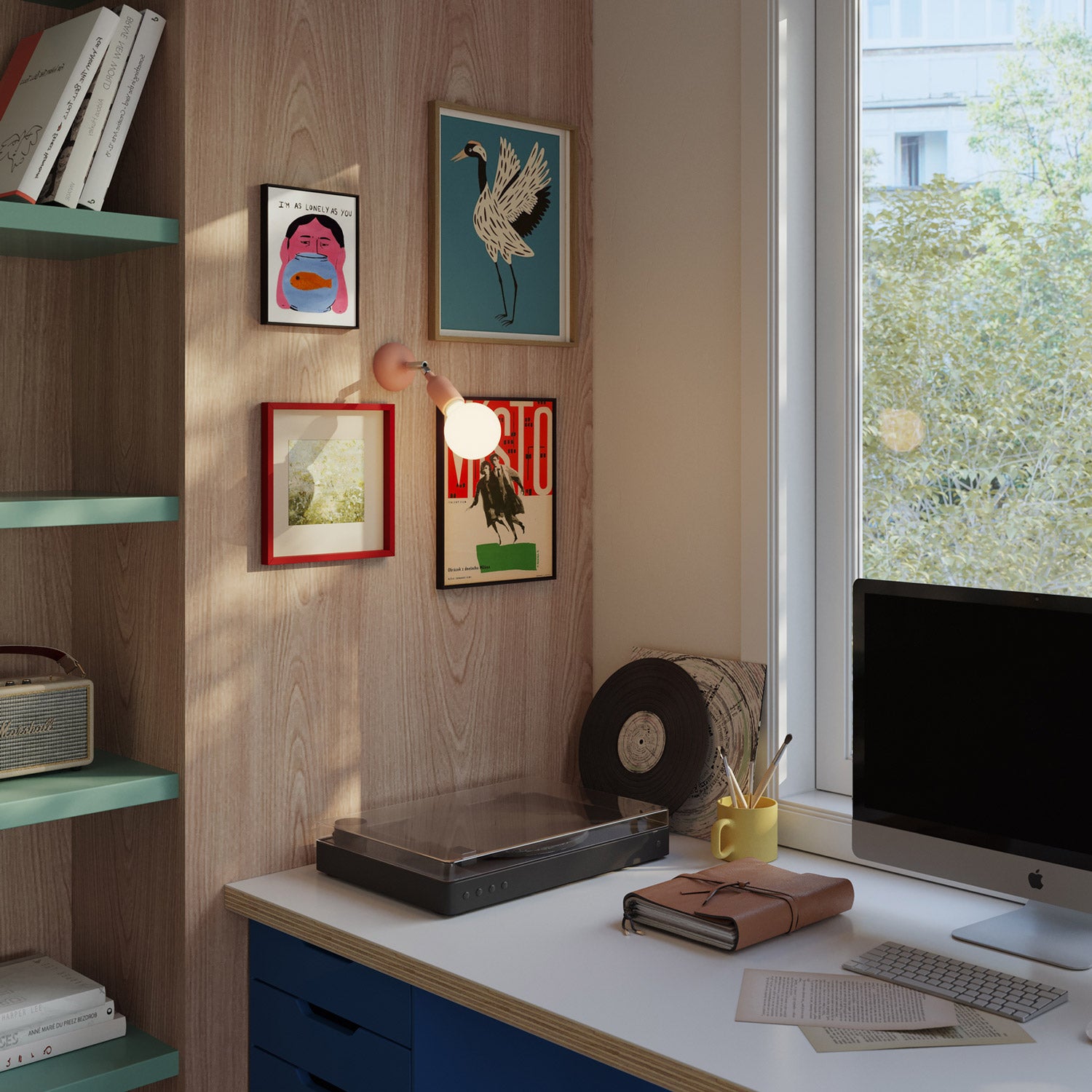 Silicone Fermaluce lamp with joint - Salmon