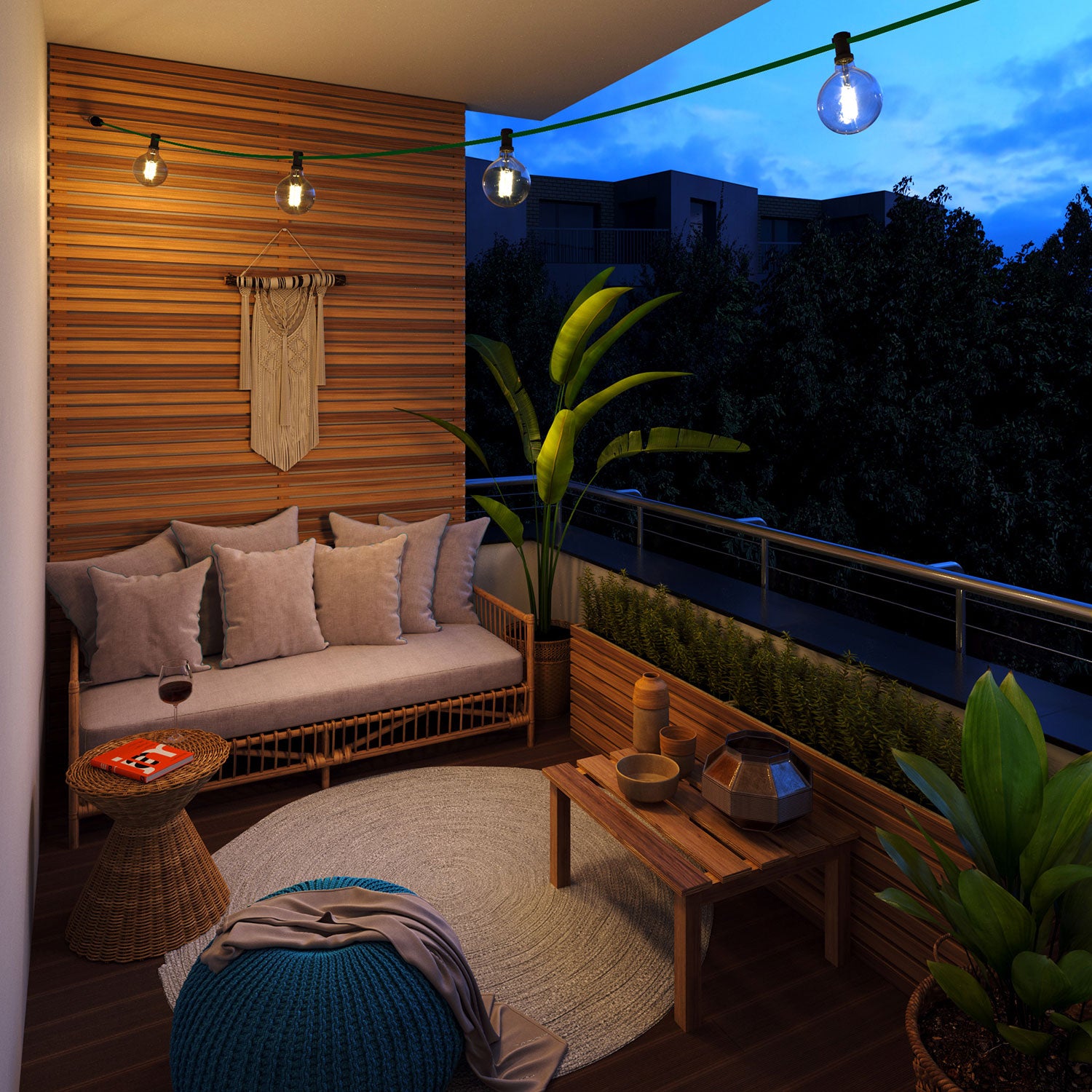 Ready-to-use 25ft String Light with 5 black Sockets, Hook and Plug - CM21