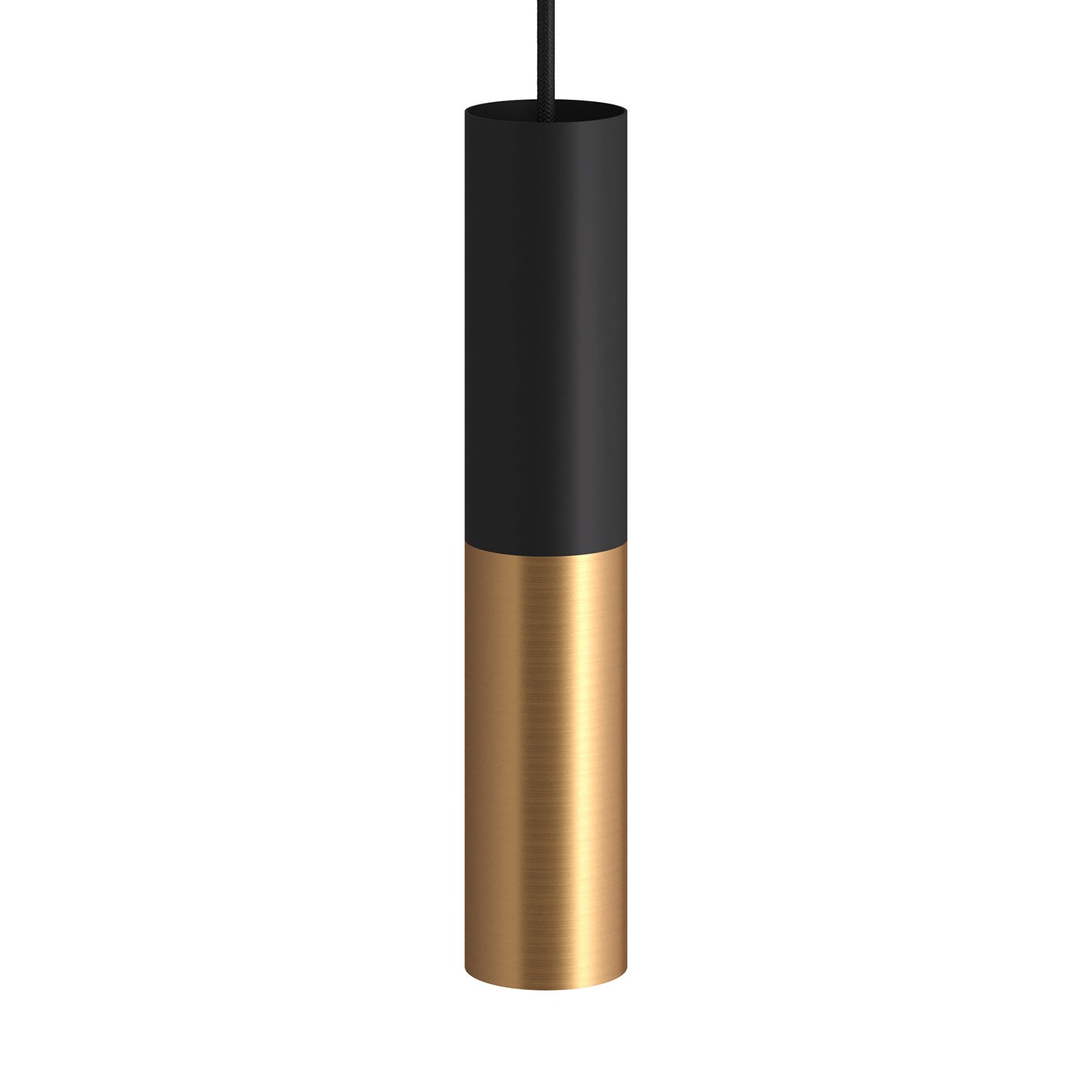 Tub-E12, spotlight double metal tube, with double E12 socket ring - Black and Brushed bronze