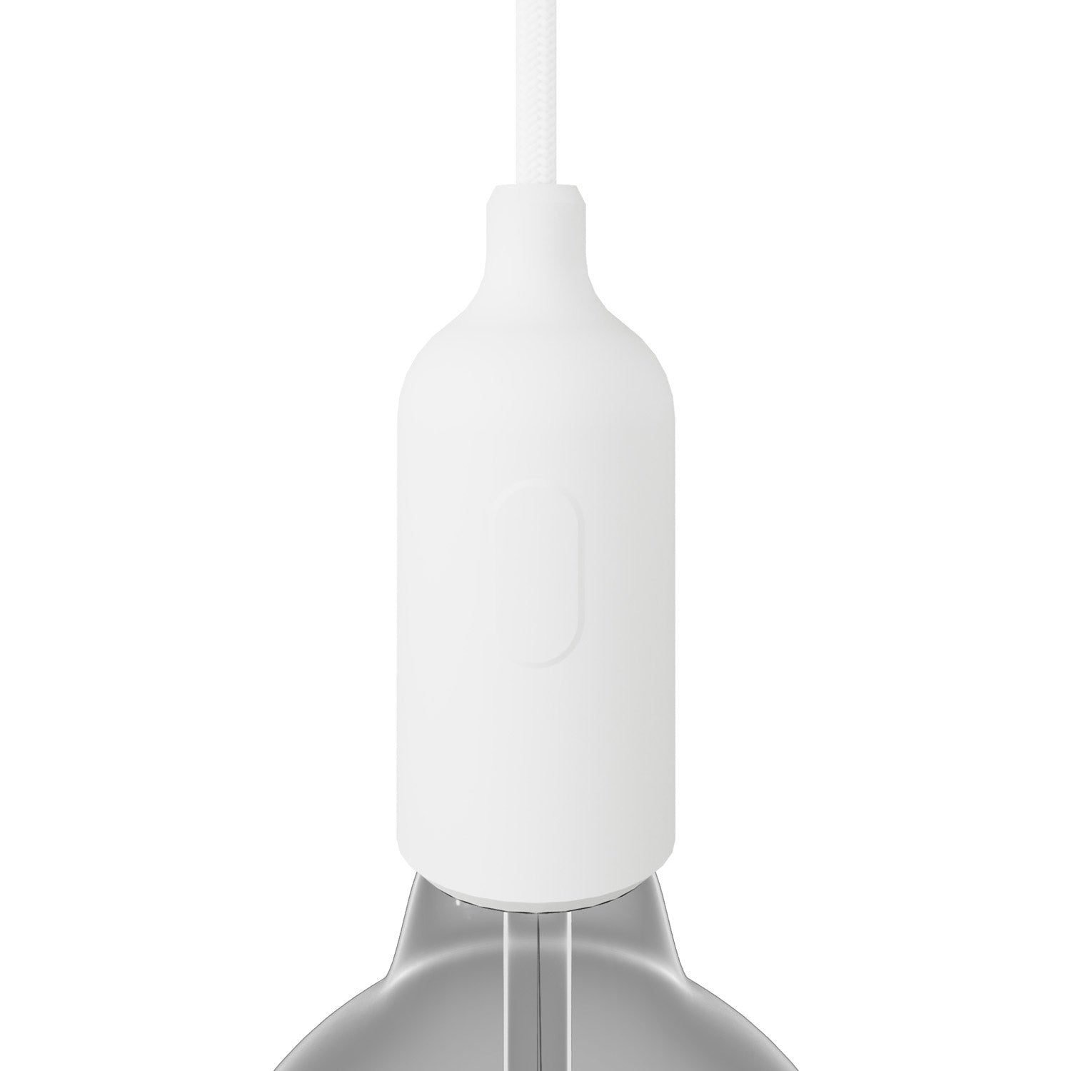 Silicone E26 socket kit with switch and hidden cable clamps - White