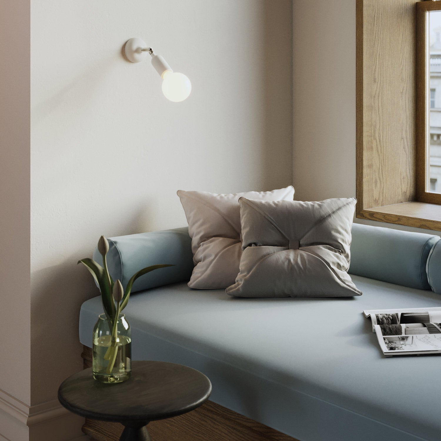 Silicone E26 socket kit with switch and hidden cable clamps - White