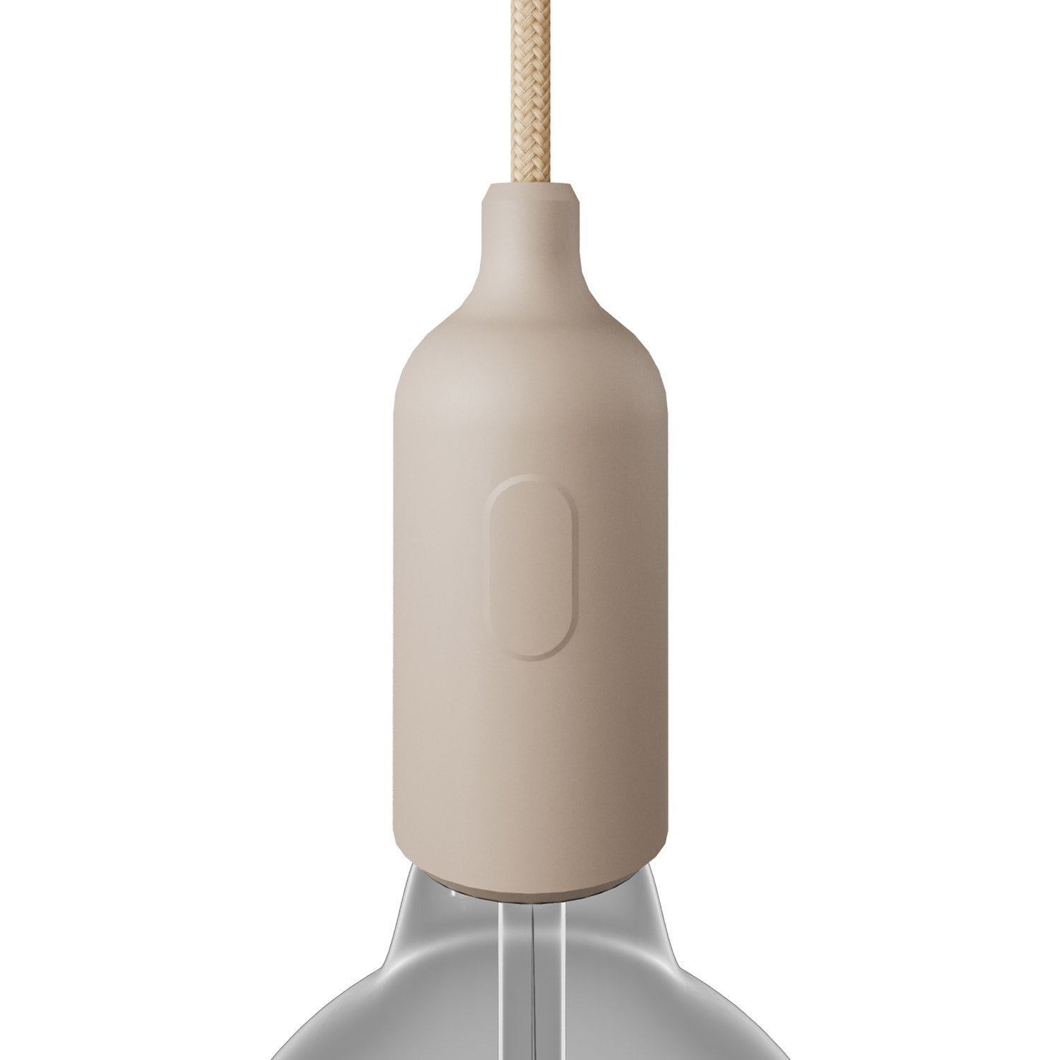 Silicone E26 socket kit with switch and hidden cable clamps - Desert Brown