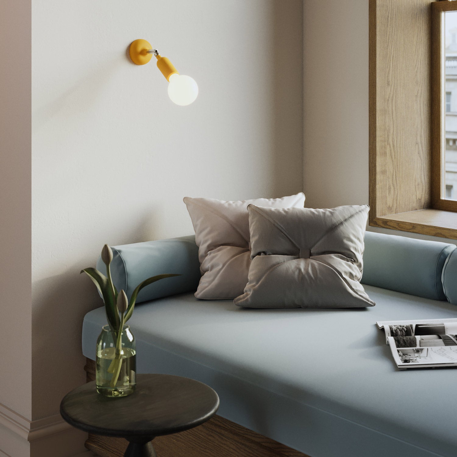 Silicone E26 socket kit with switch and hidden cable clamps - Yellow