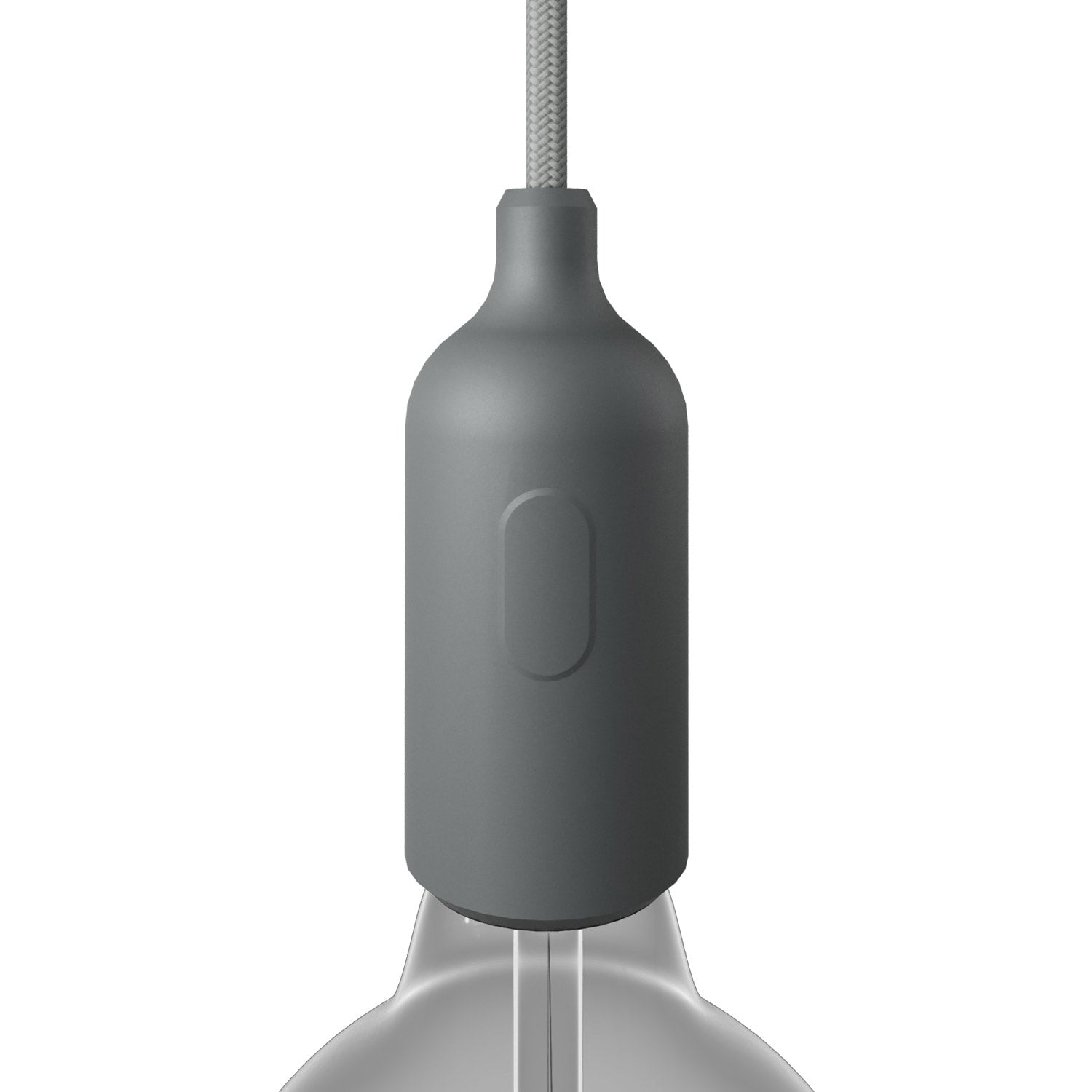 Silicone E26 socket kit with switch and hidden cable clamps - Grey