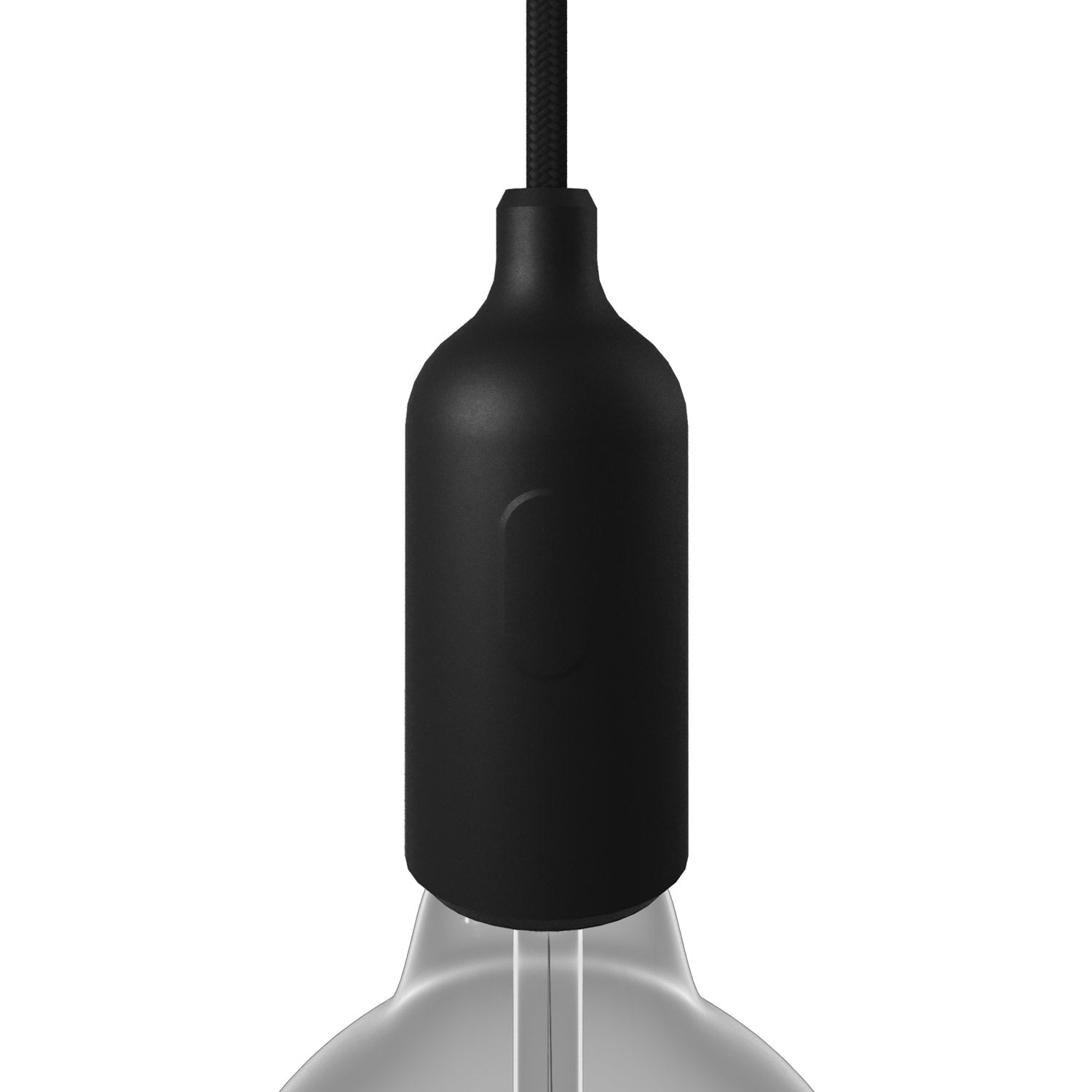 Silicone E26 socket kit with switch and hidden cable clamps - Black