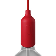 Silicone E26 socket kit with switch and hidden cable clamps - Red
