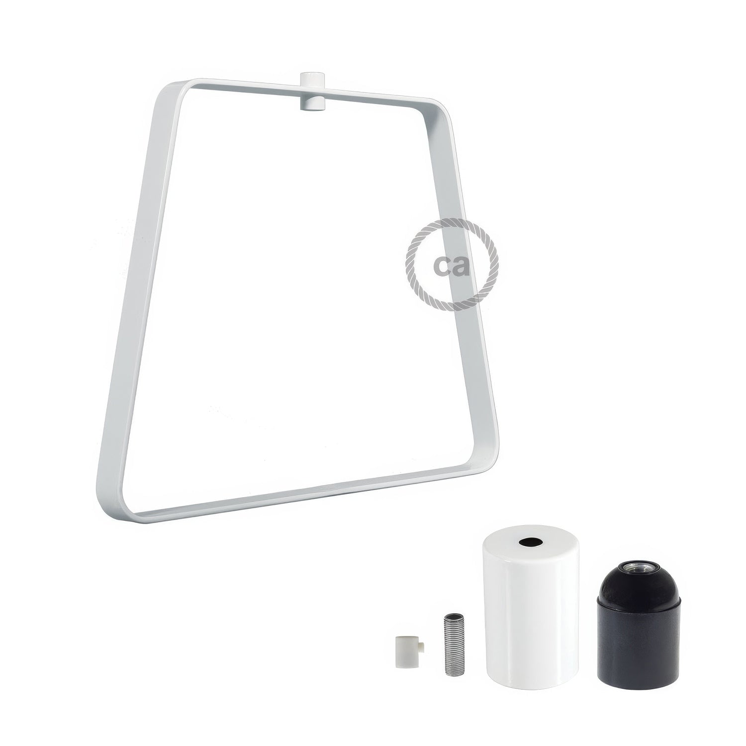 Metal Duedì Base lampshade with metal socket cover and E26 socket - White