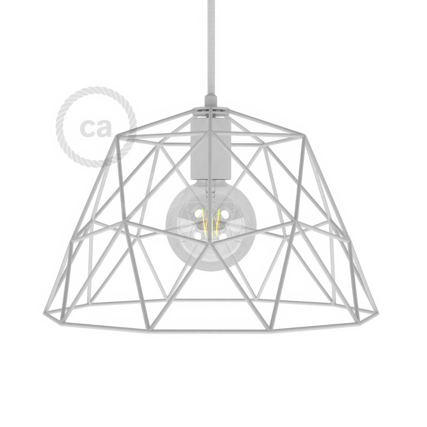 Dome XL naked cage metal Lampshade with E26 socket - White