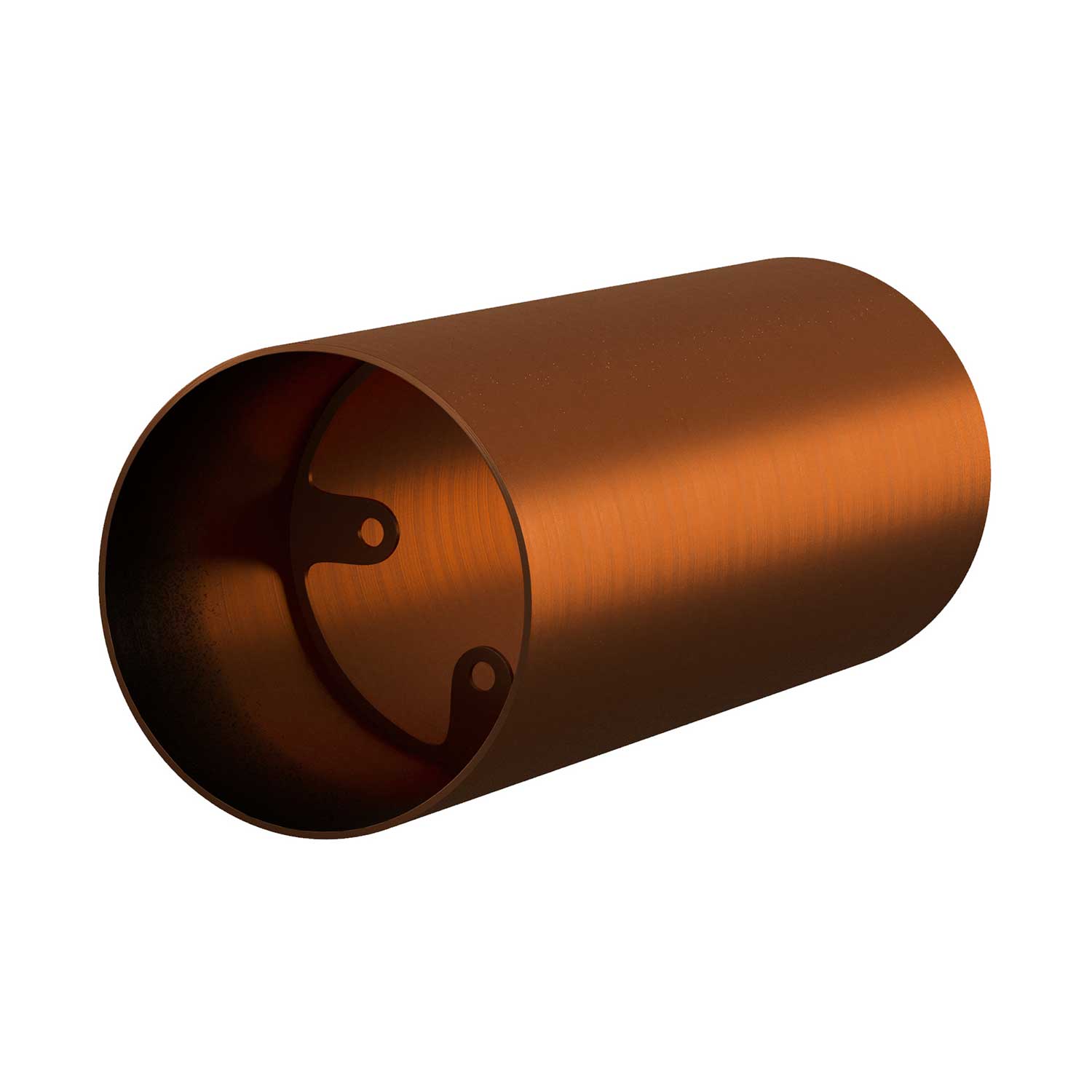 Tub-E12, spotlight pipe with E12 double ferrule socket - Brushed copper
