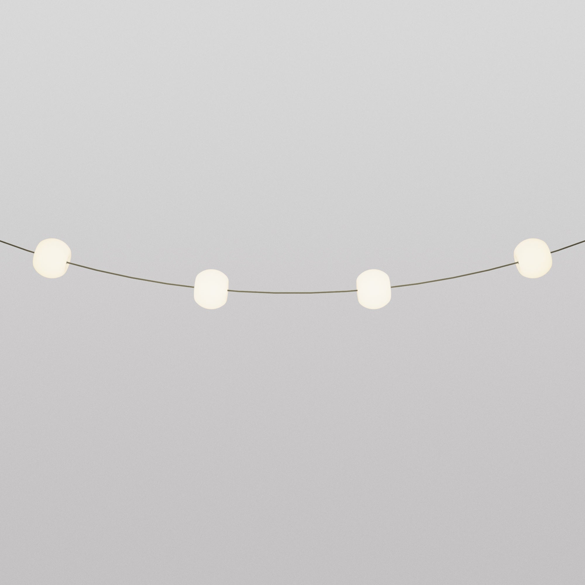 Outdoor 4-Light String Light for wet locations Olive Green, Power supply with US plug - Marina4 Cherry