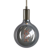 Pendant lamp with textile cable and metal details - Black pearl