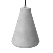 Pendant lamp with textile cable, Funnel cement lampshade and metal details - Light cement