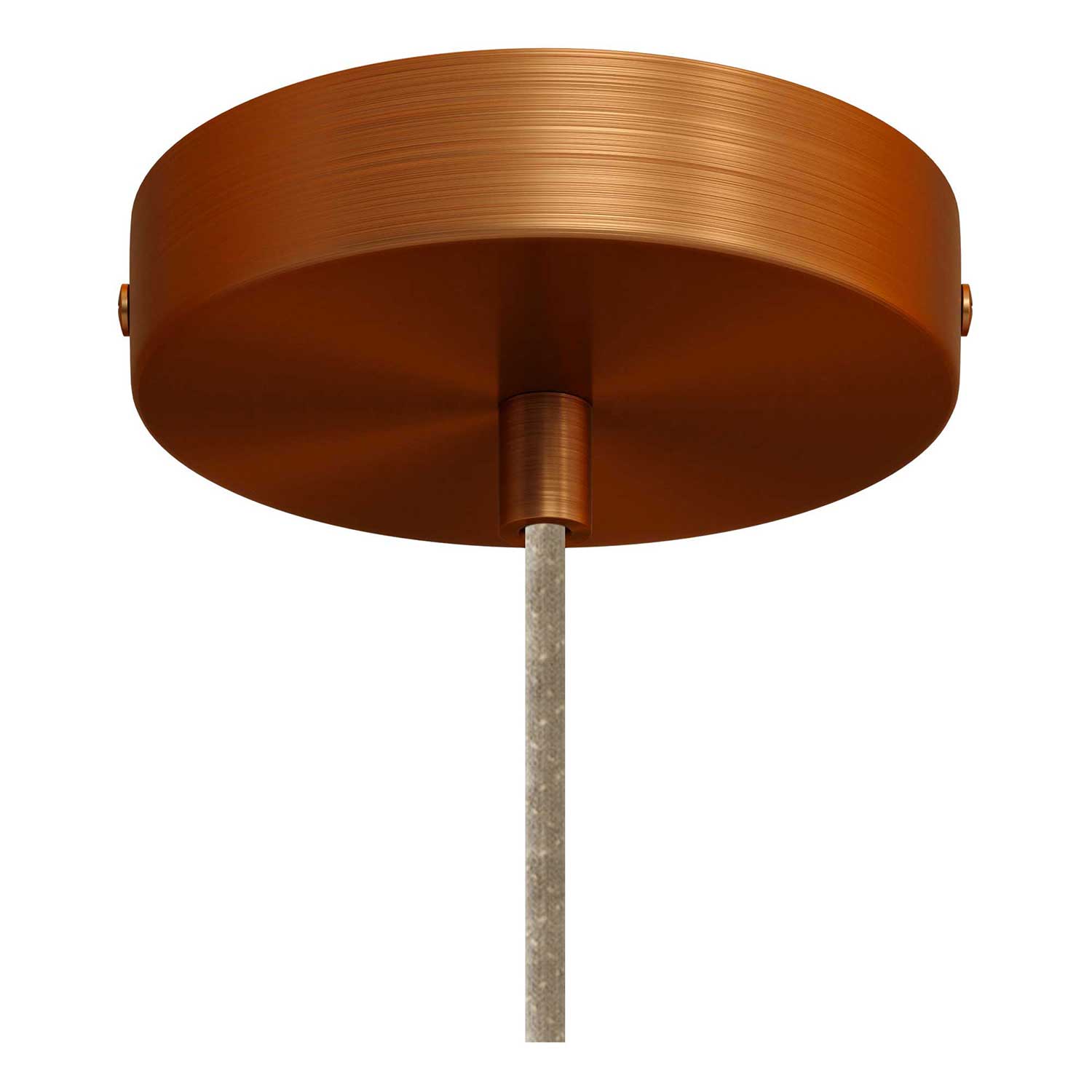 Pendant lamp with textile cable and lampshade Mini Bell XS ceramic shade - Corten effect