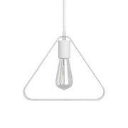 Pendant lamp with textile cable, Duedì Apex lampshade and metal details - White