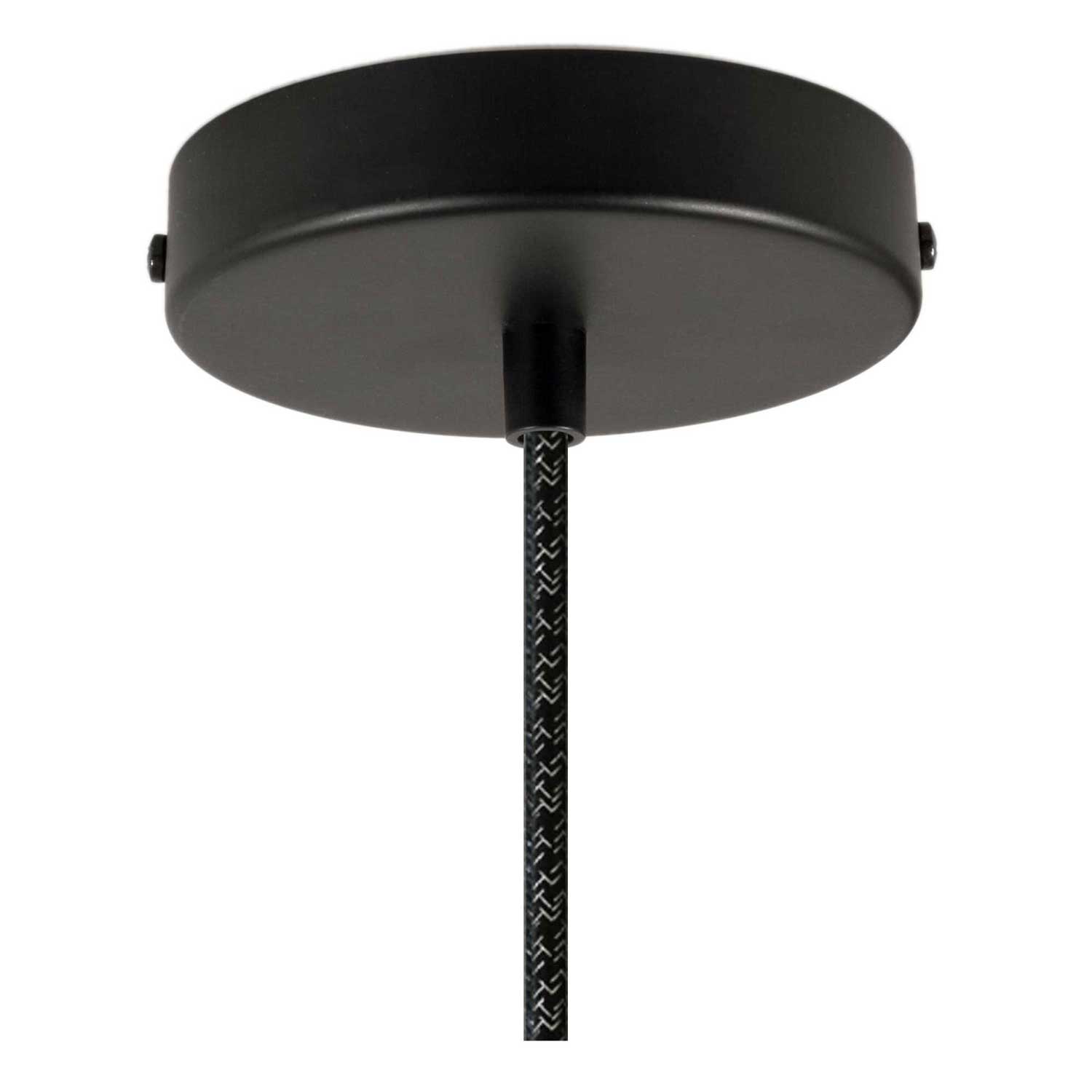 Pendant lamp with textile cable and Bell XL ceramic lampshade - Blackboard