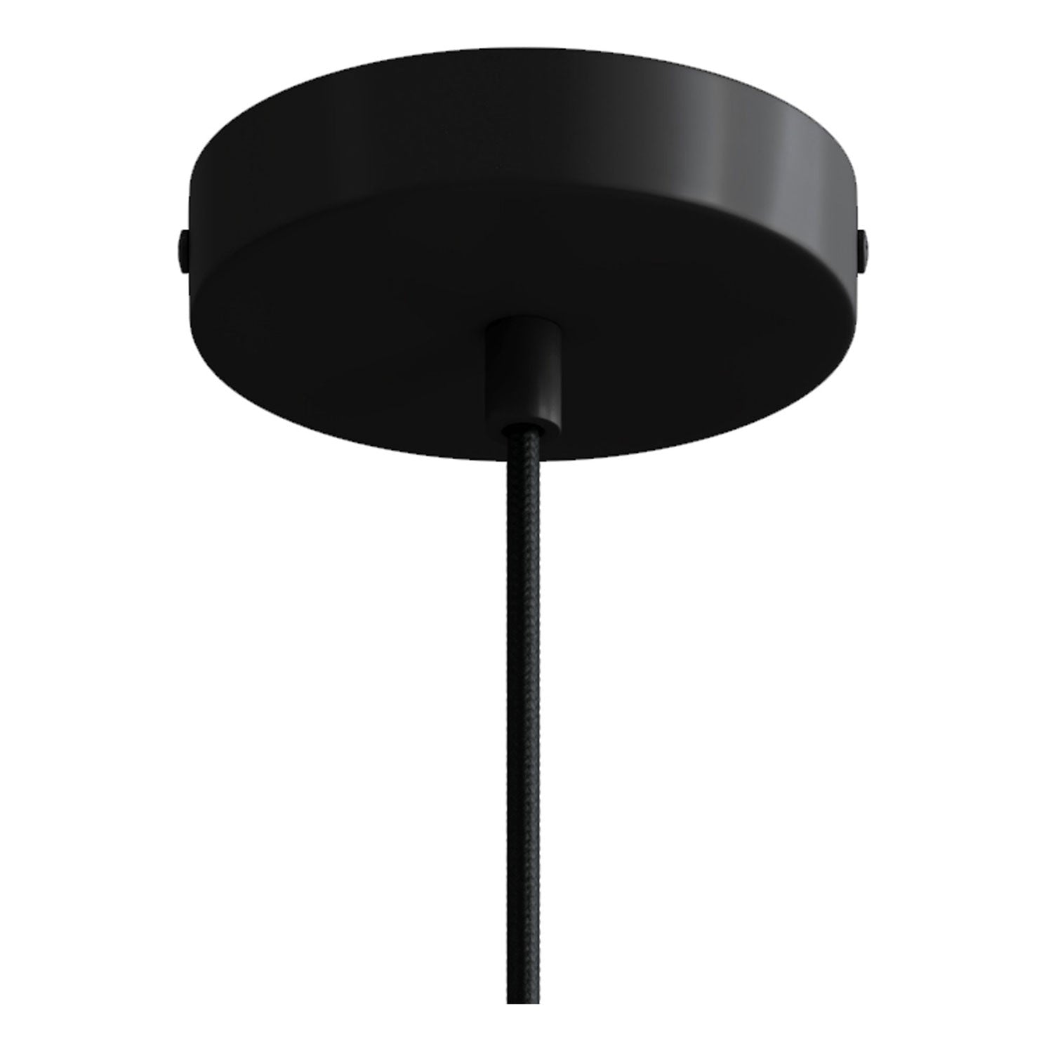 Pendant lamp with textile cable and monochrome metal details - Black