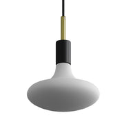 Pendant lamp with textile cable, metal details and 7cm cable clamp - Black