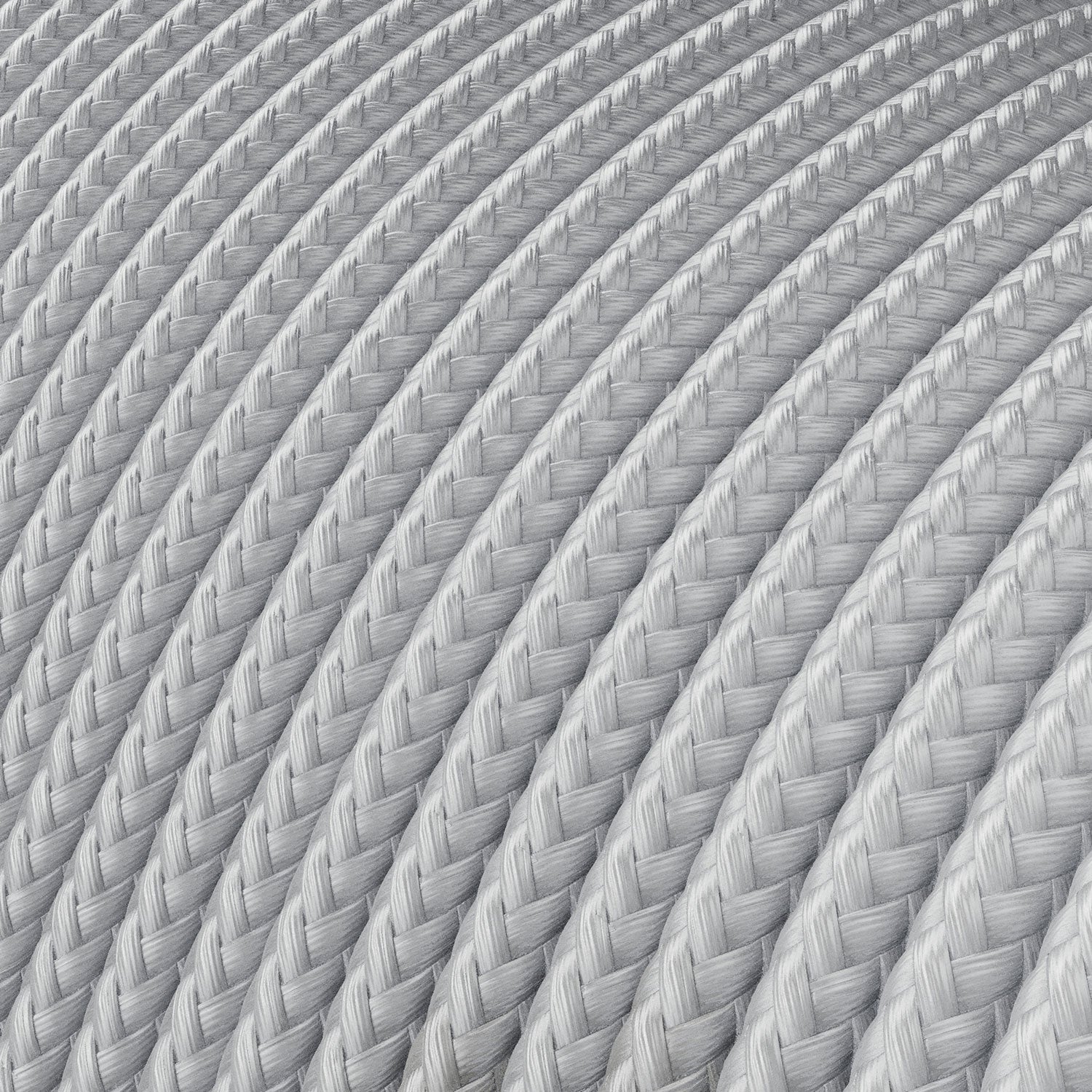 Cavo elettrico Extra Low Voltage rivestito in tessuto effetto seta Argento RM02