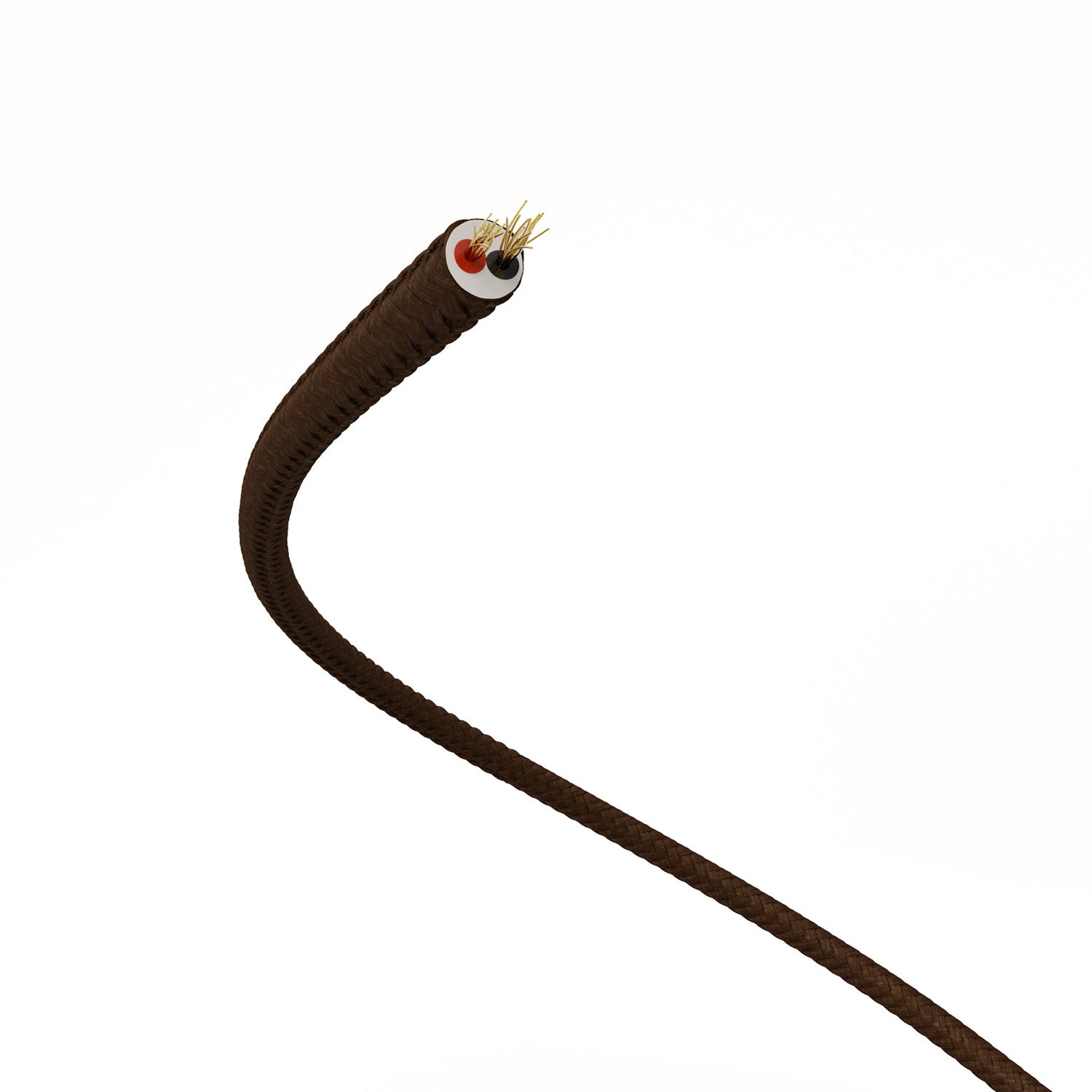 Cavo elettrico Extra Low Voltage rivestito in tessuto effetto seta Marrone RM13
