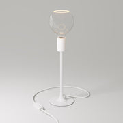 MAG-Y table lamp with round metal base and clear Ghost G05 bulb - Matt white