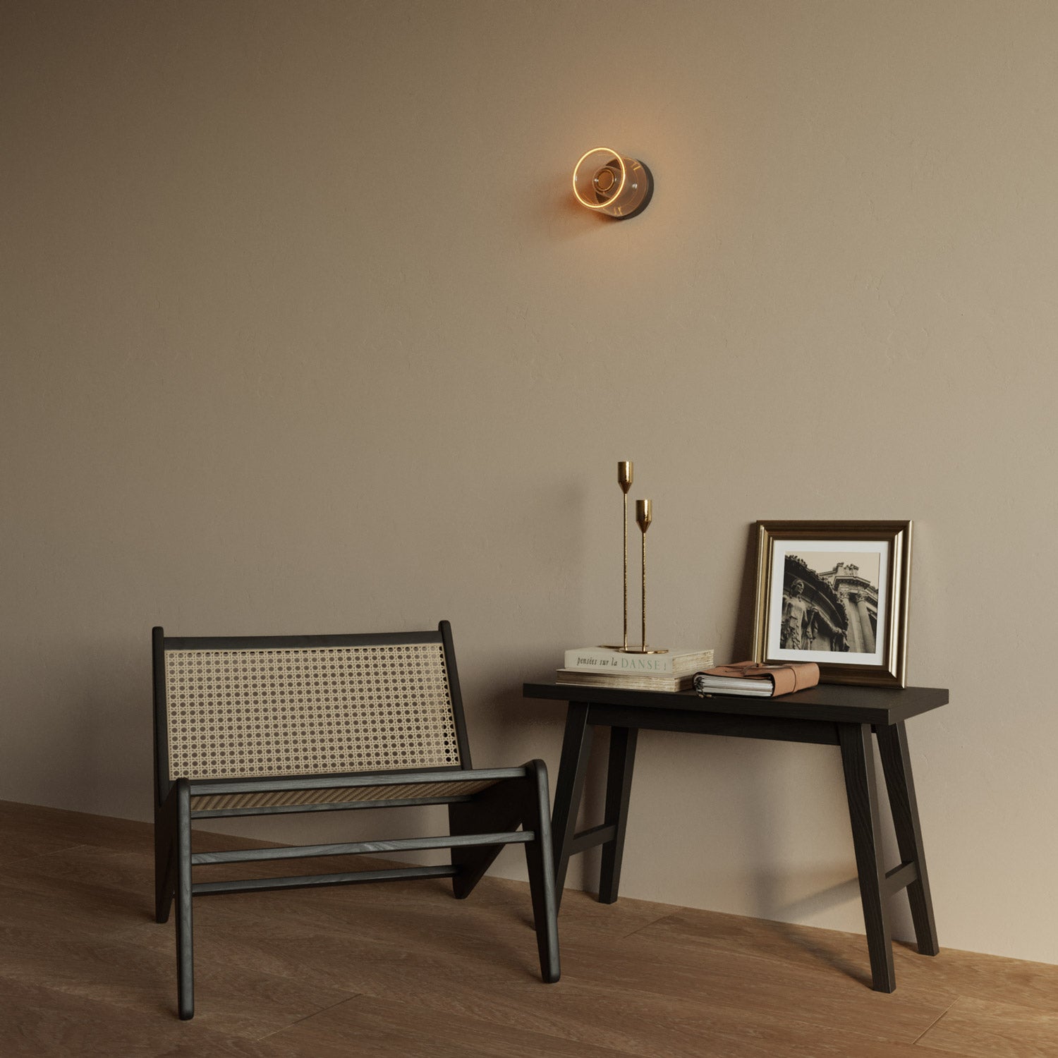 Fermaluce wall lamp Black with G03 bulb