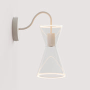 Ghost Double Cone Wall Lamp with S-Shaped Extension - Matte White
