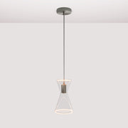 Ghost Double Cone Pendant Lamp - Brushed Titanium