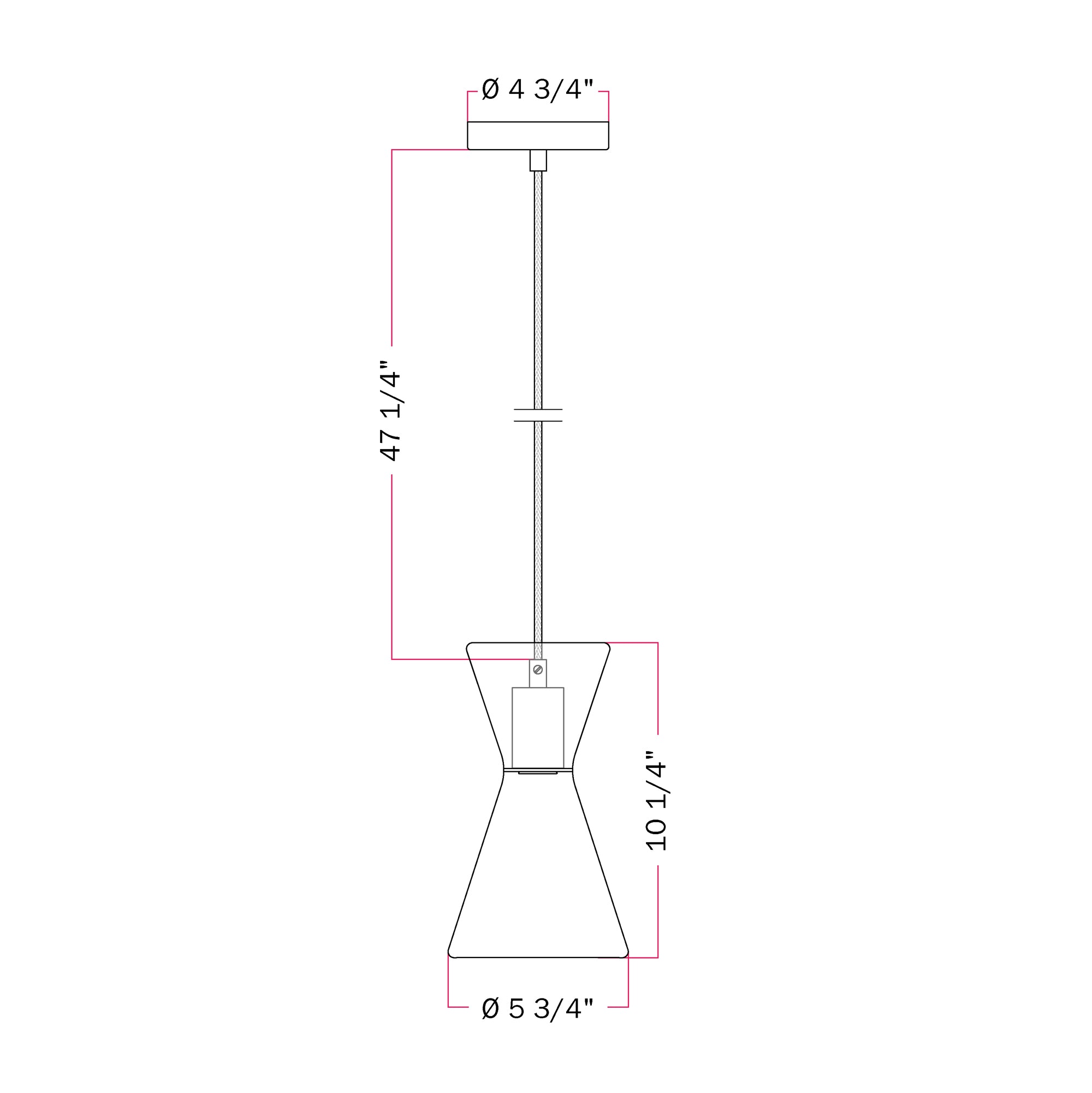 Ghost Double Cone Pendant Lamp - Brushed Titanium