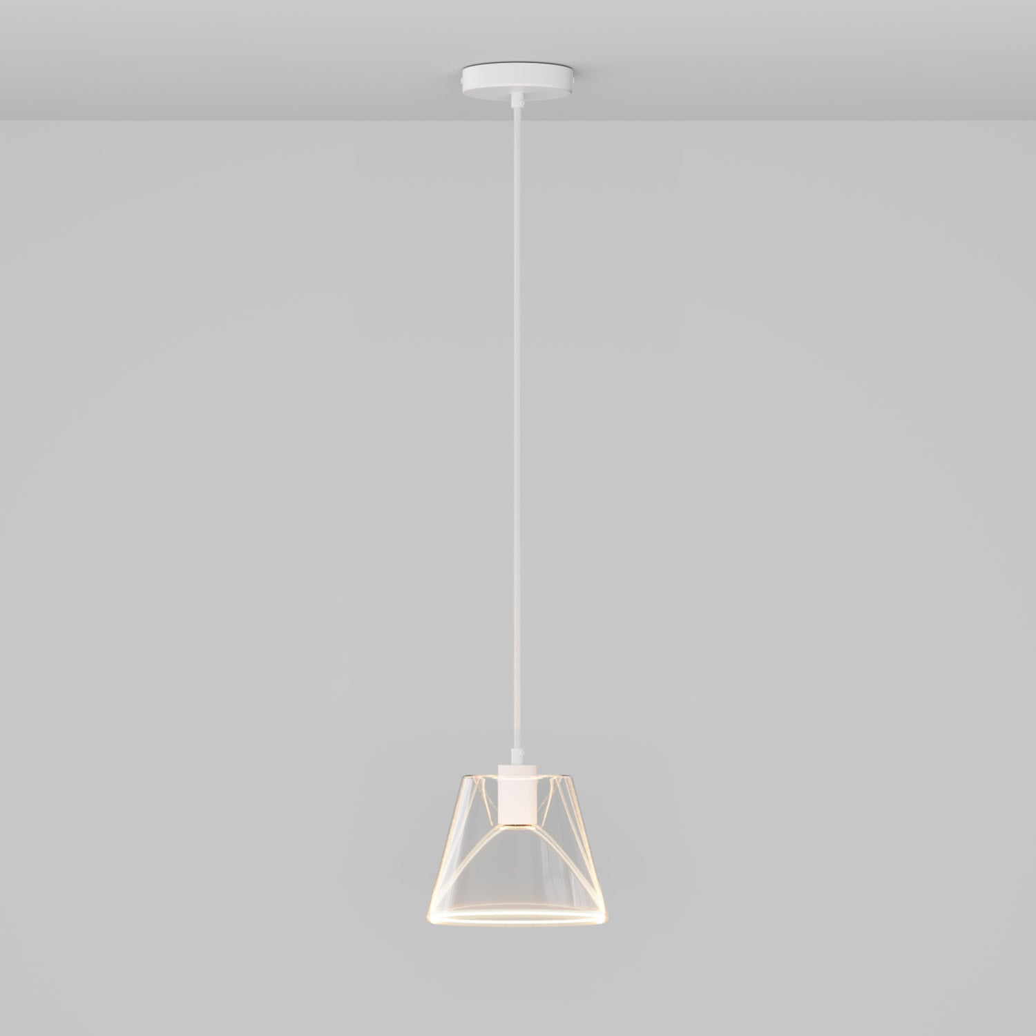 Pendant lamp with clear cone Ghost bulb - Matt white
