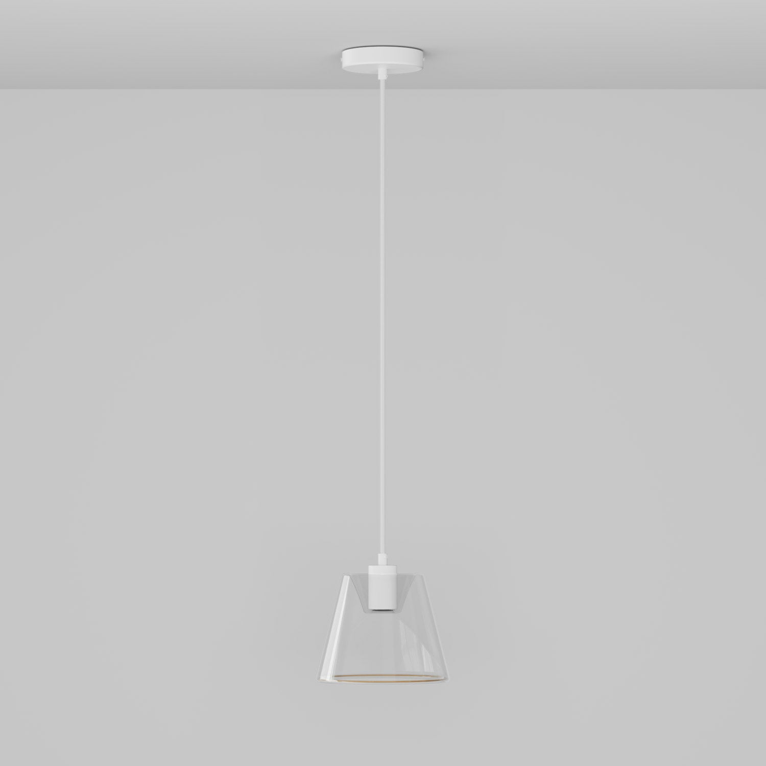 Pendant lamp with clear cone Ghost bulb - Matt white