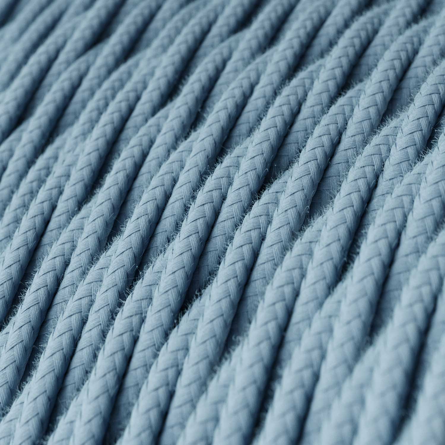 Baby Blue Cotton covered Twisted electric cable - TC53