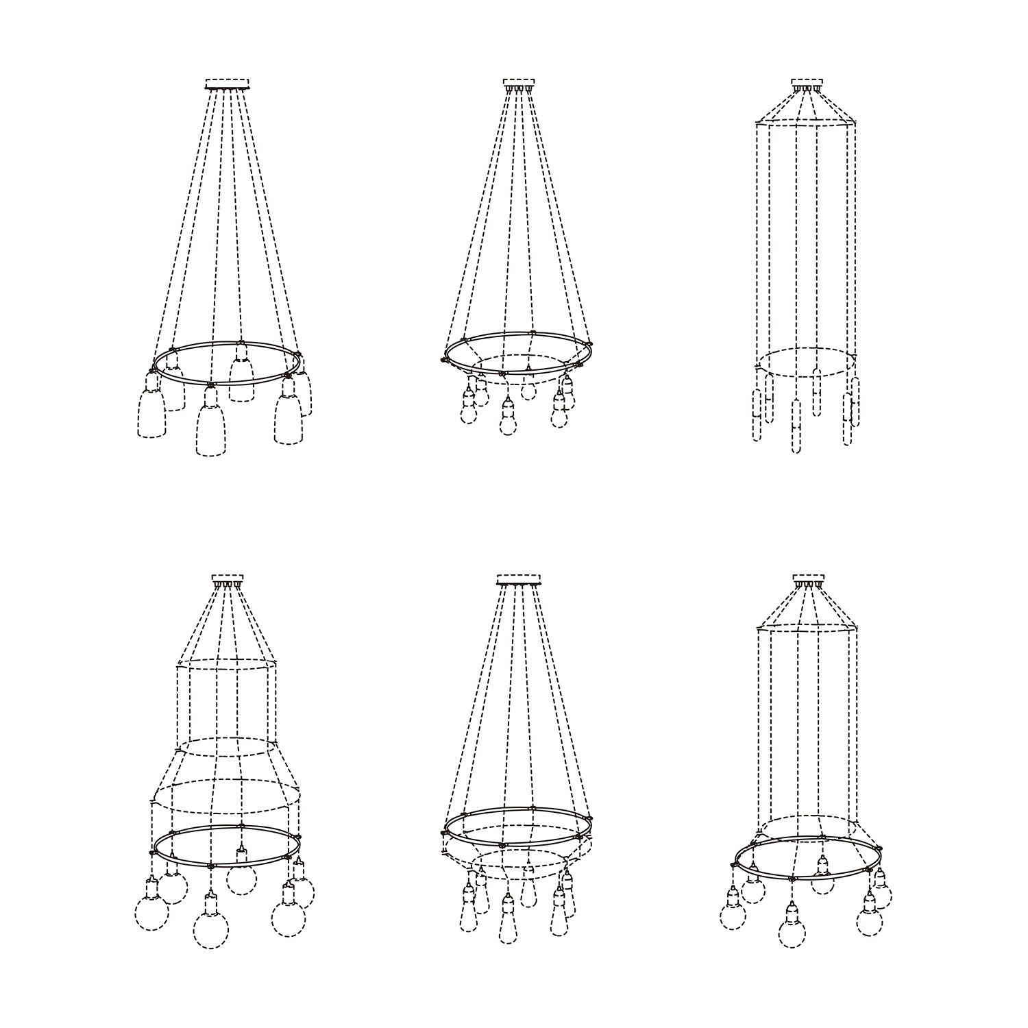 Cage Cerchio - Struttura per lampadari - Trasparente M - Ø 60 cm