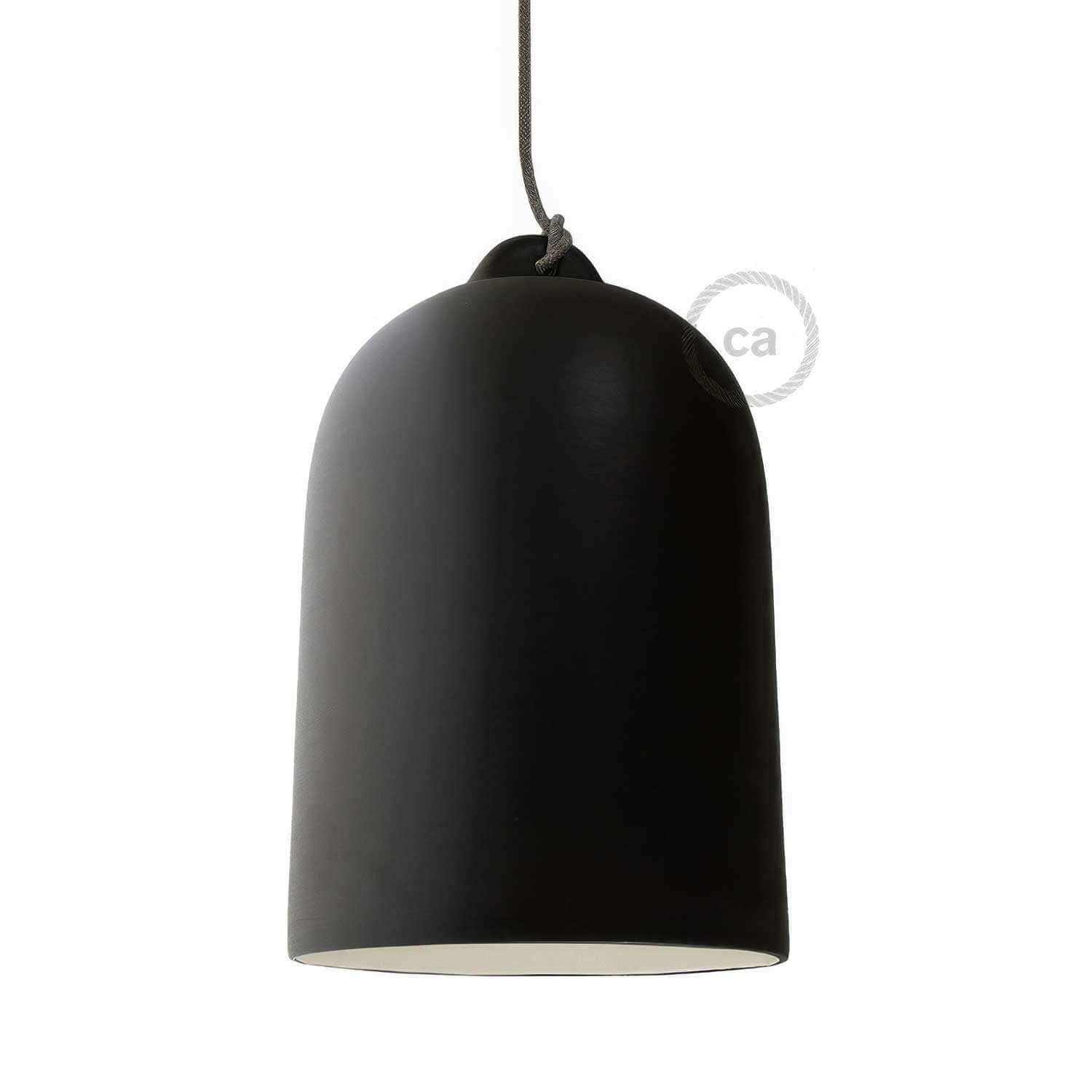 Campana, paralume XL in ceramica per sospensione - Made in Italy - Lavagna