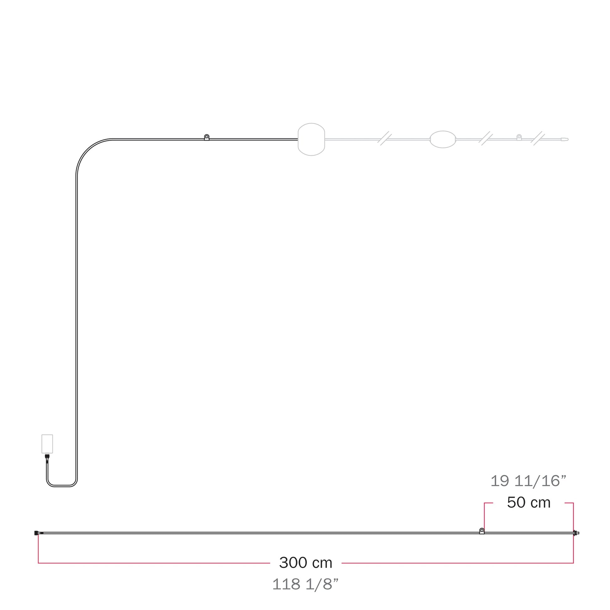 Cavo di connessione Alimentatore / Paralume - Marina - Bianco sabbia