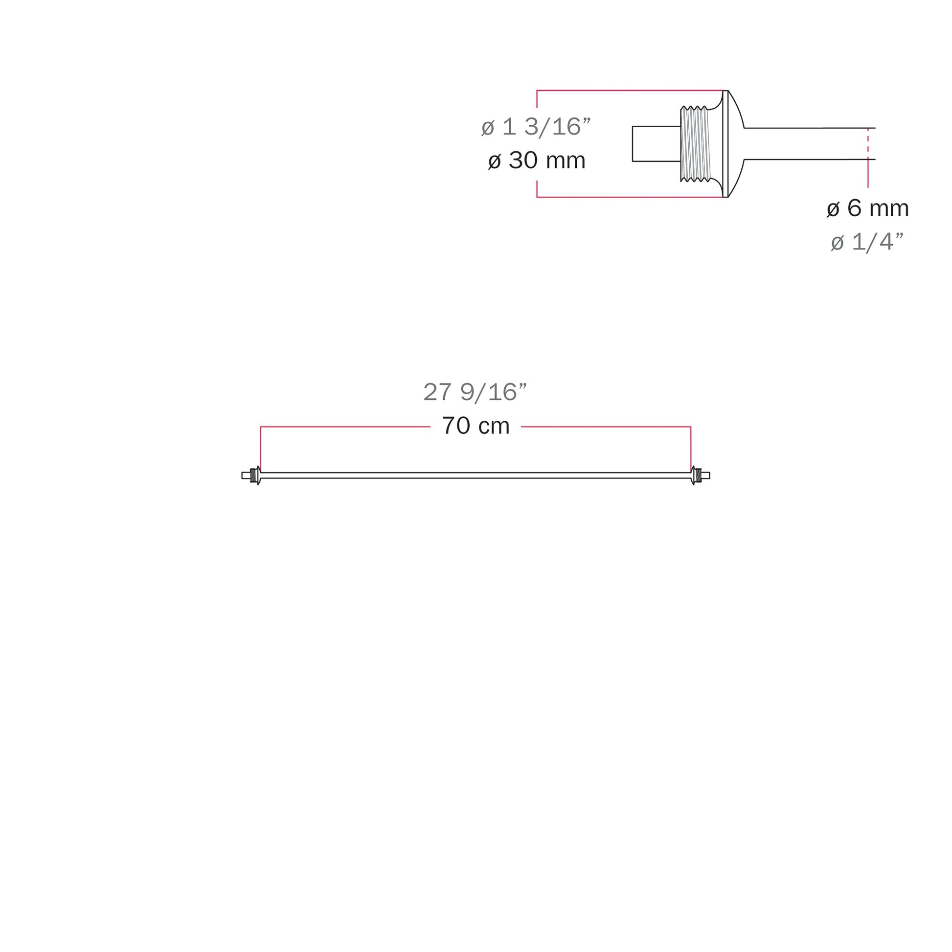 Cavo di connessione tra paralumi 70/140 cm (27 9/16" / 55 1/8") - Marina - Bianco sabbia 70 cm (27 9 16")