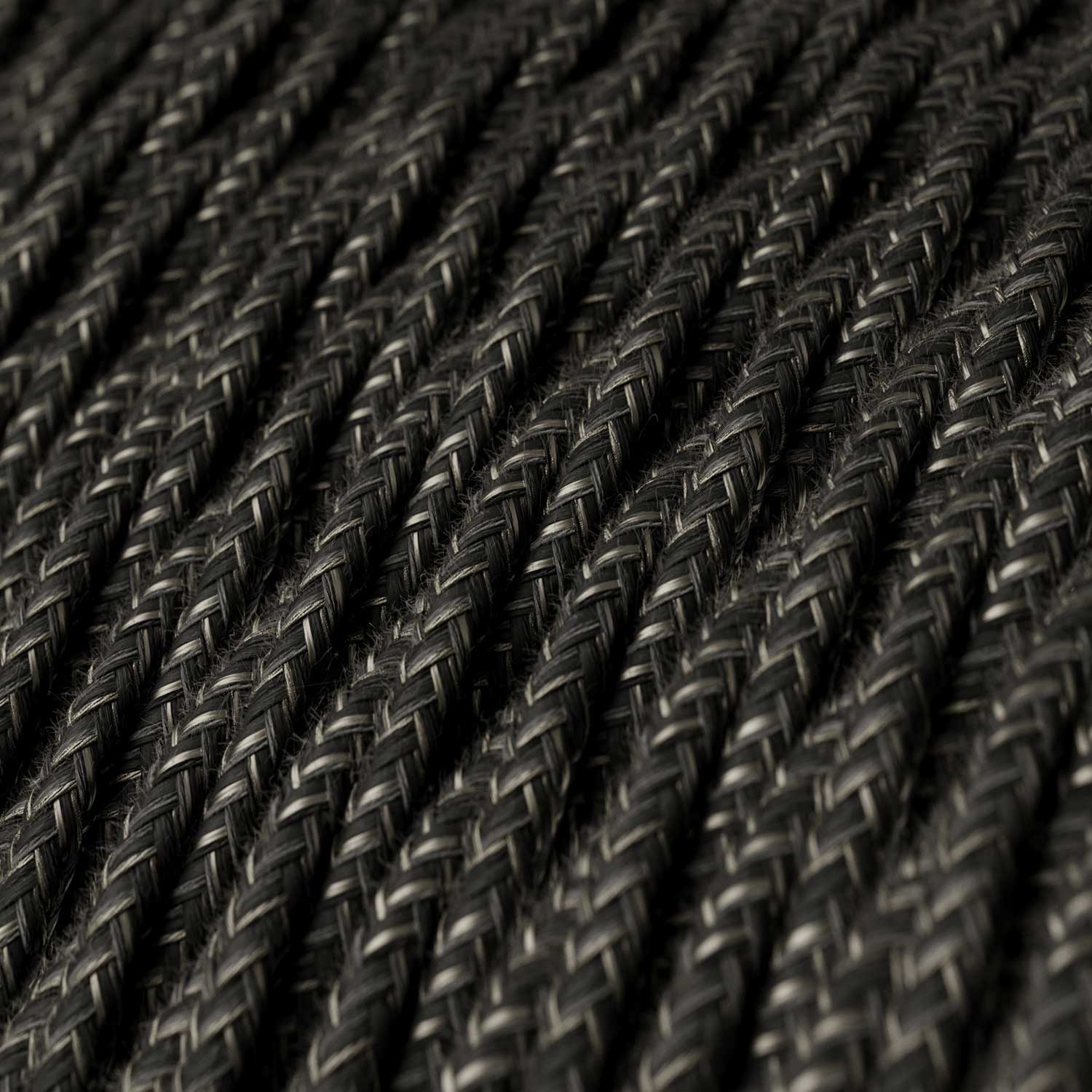 Charcoal Linen covered Twisted electric cable - TN03