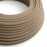 Cloth Covered Wire - Natural & Brown Linen Chevron RD73 - UL Listed