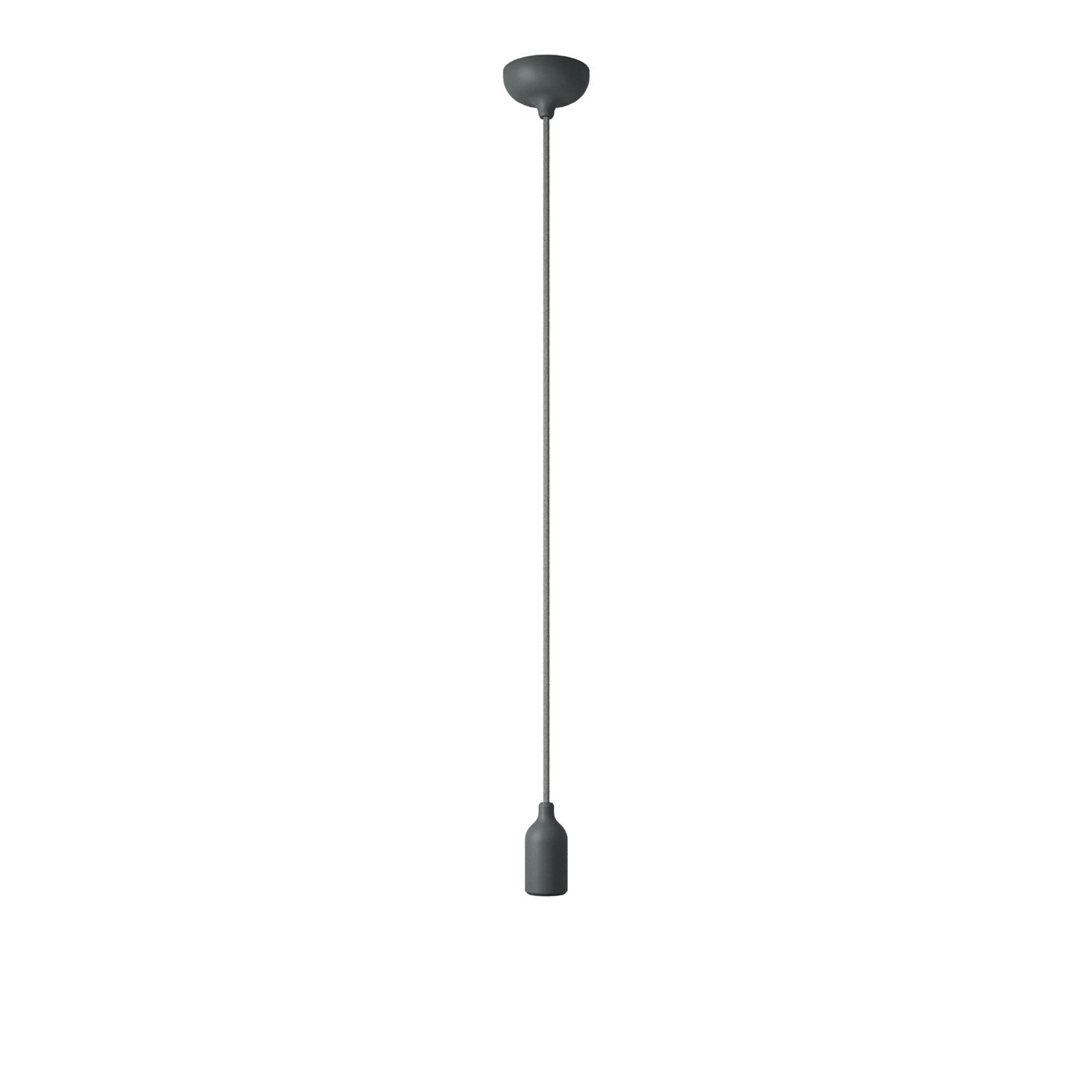 Colourful silicone suspension lamp with fabric cable - Grey