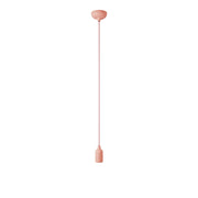 Colourful silicone suspension lamp with fabric cable - Salmon
