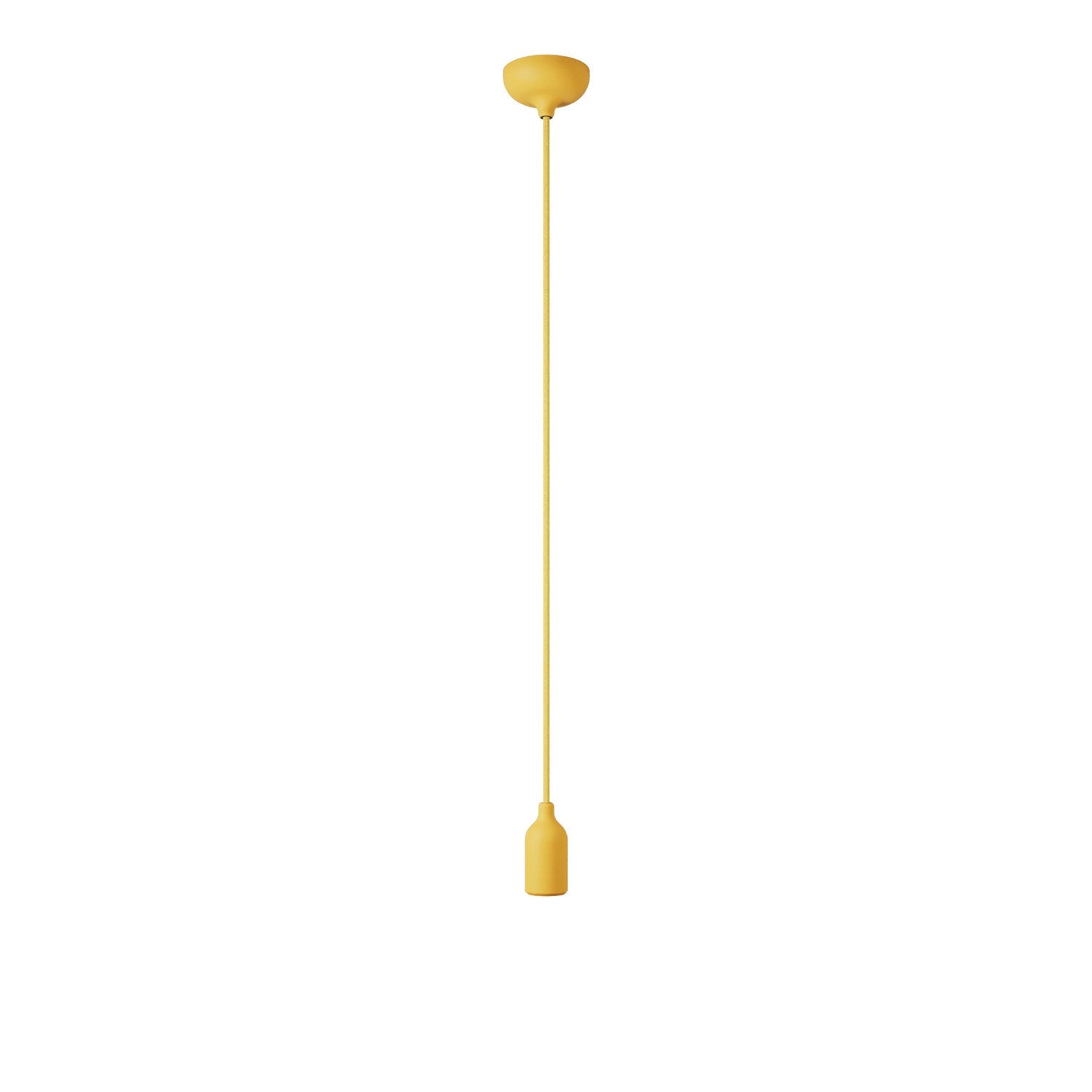 Colourful silicone suspension lamp with fabric cable - Yellow
