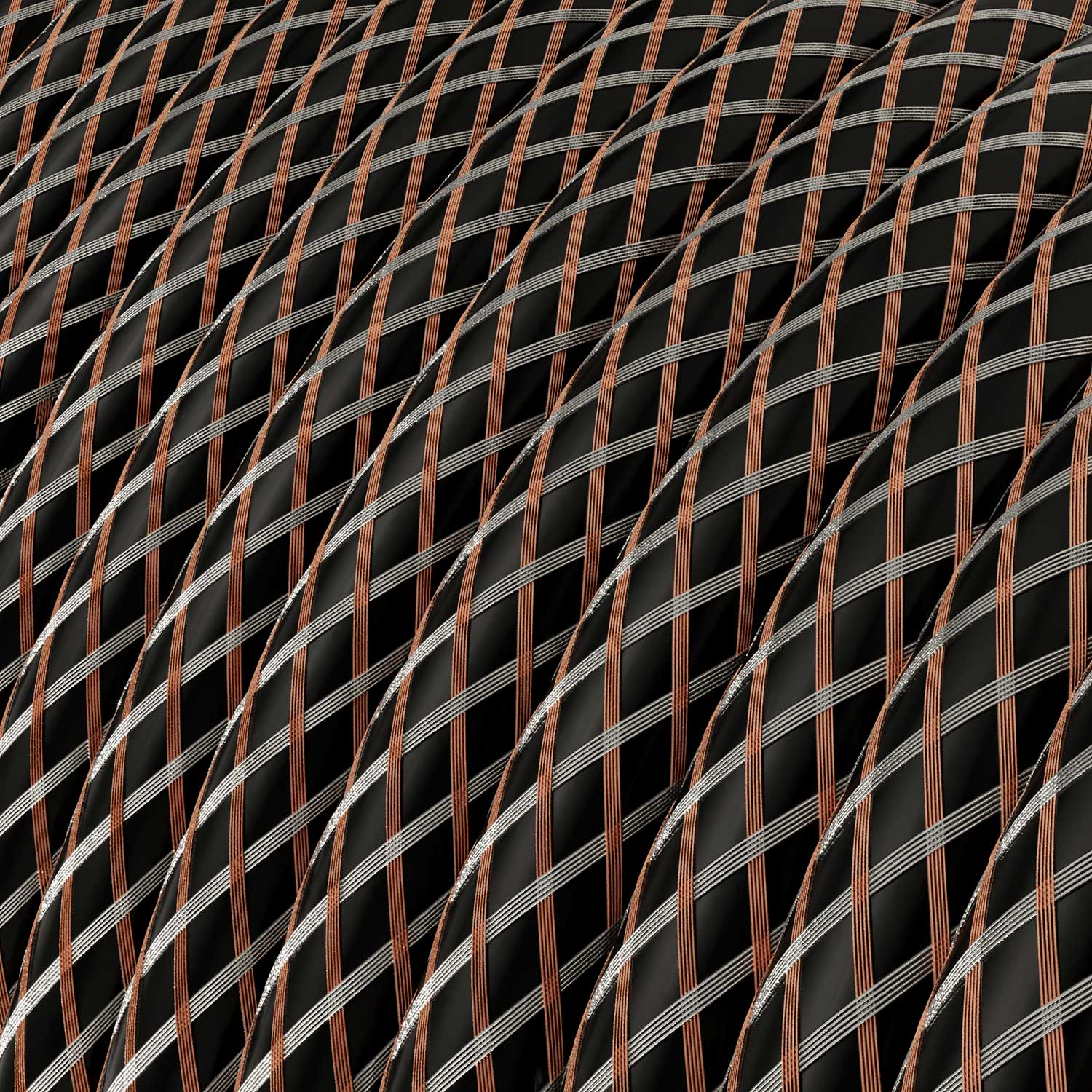 Copper Houndstooth covered Round electric cable - RR03