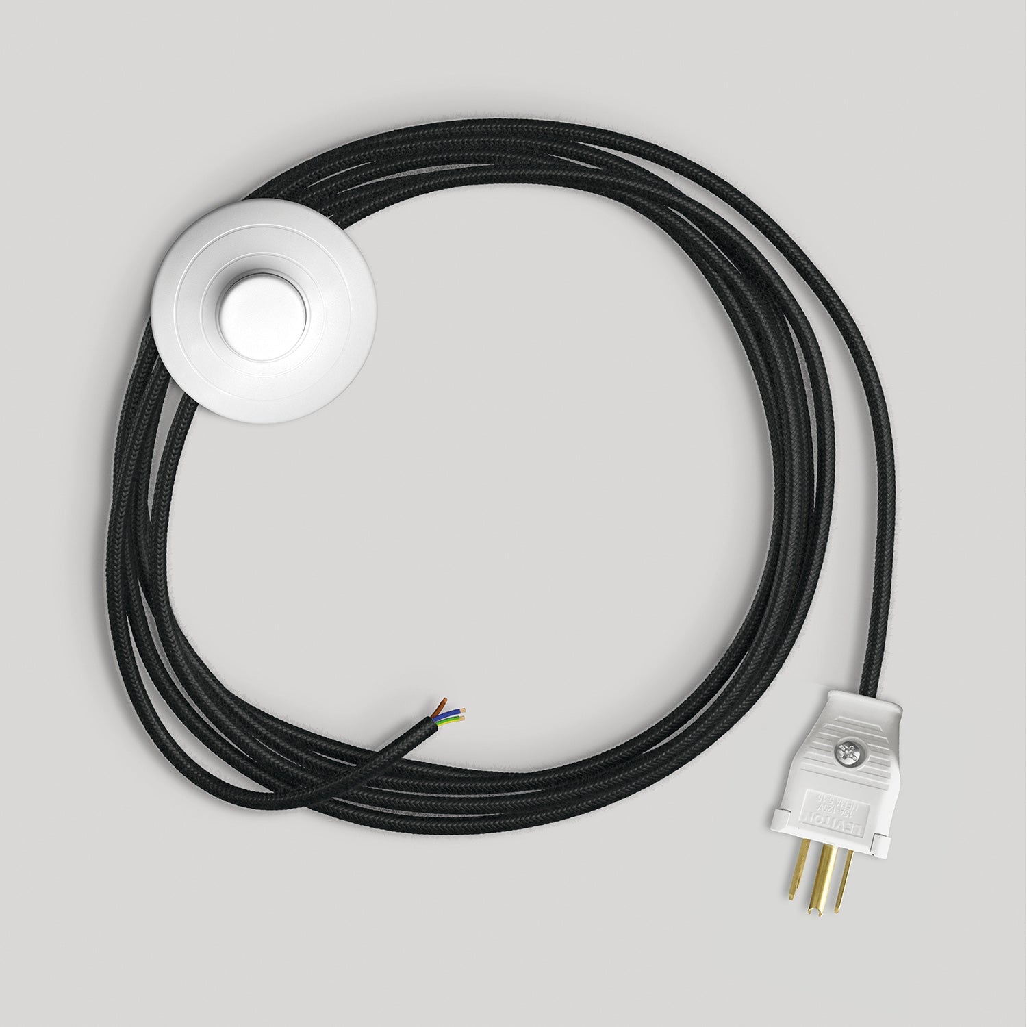 Cordset for lamp with black cable 10 ft Bianco