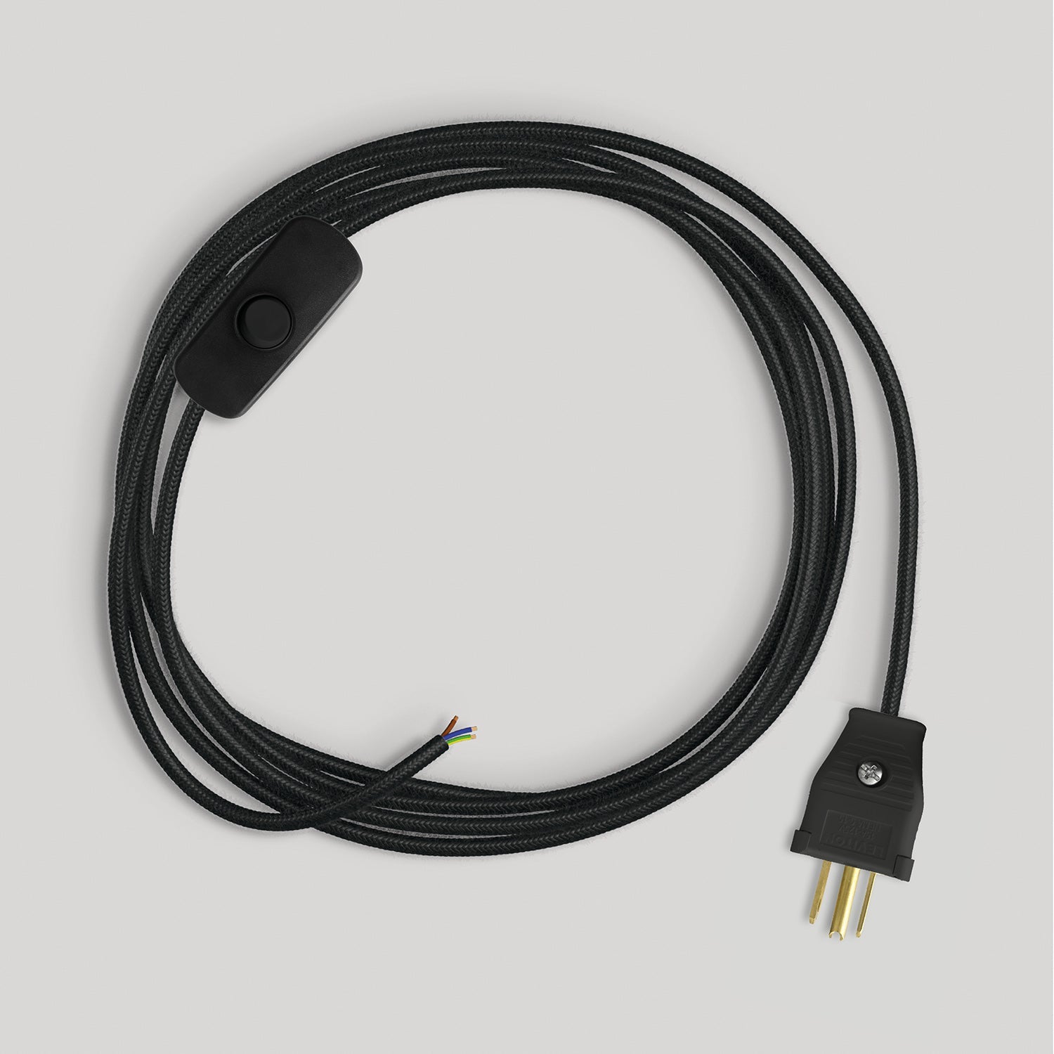 Cordset for lamp with black cable 6 ft Nero