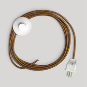 Cordset for lamp with polished and glittered copper cable 10 ft Bianco
