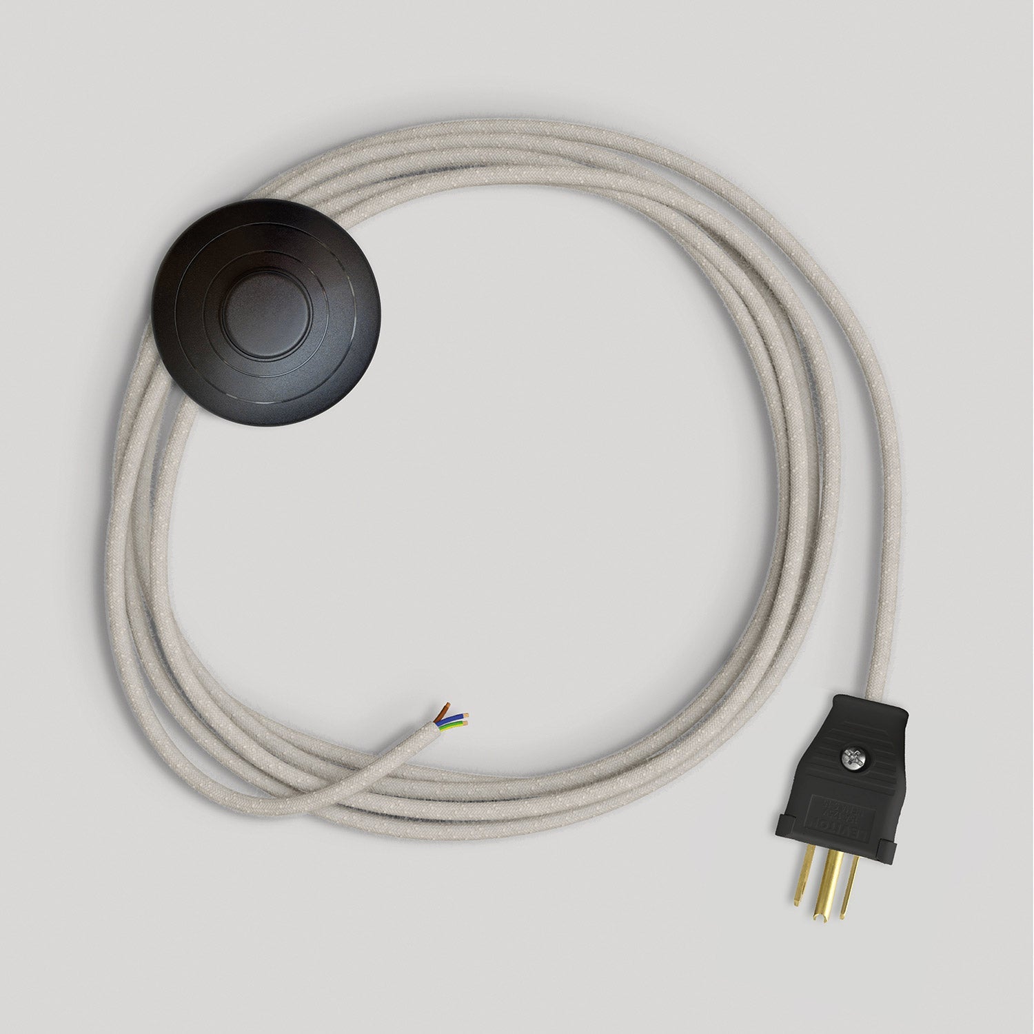 Cordset for lamp with white cable 10 ft Nero