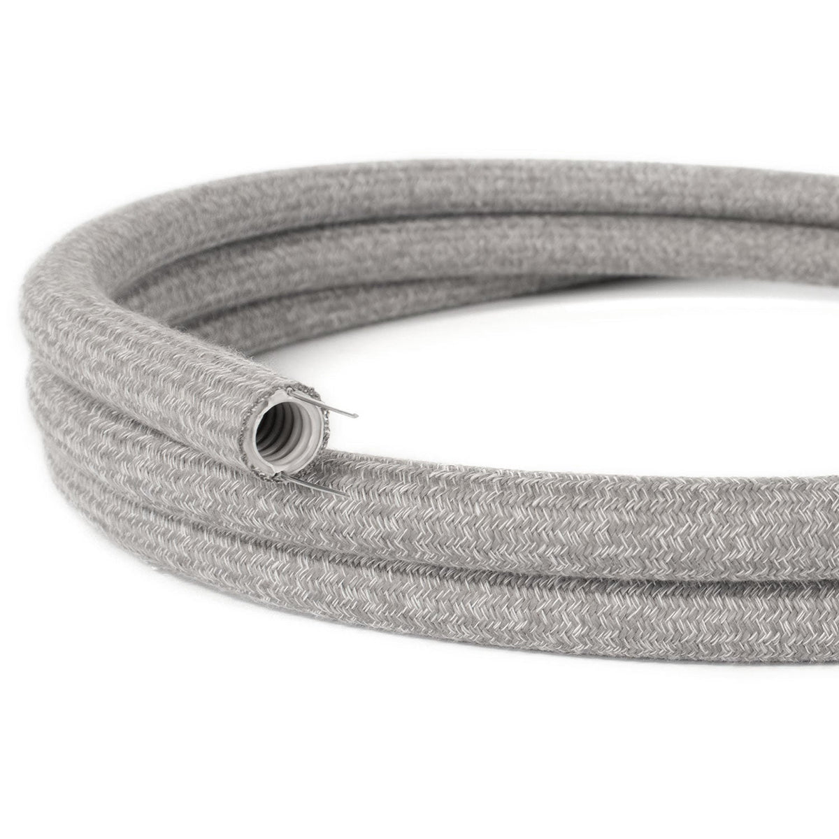 Creative-Tube flexible conduit, Grey Natural Linen RN02 fabric covering ...