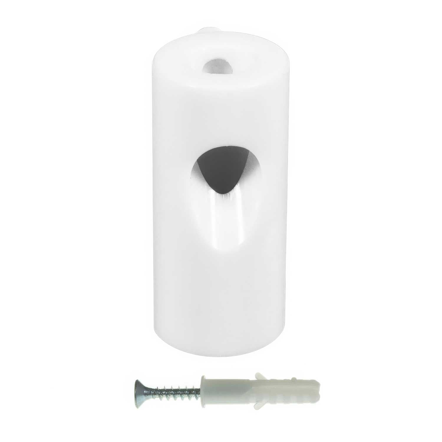 Decentratore, gancio a soffitto per cavo elettrico tessile con fermo - Bianco