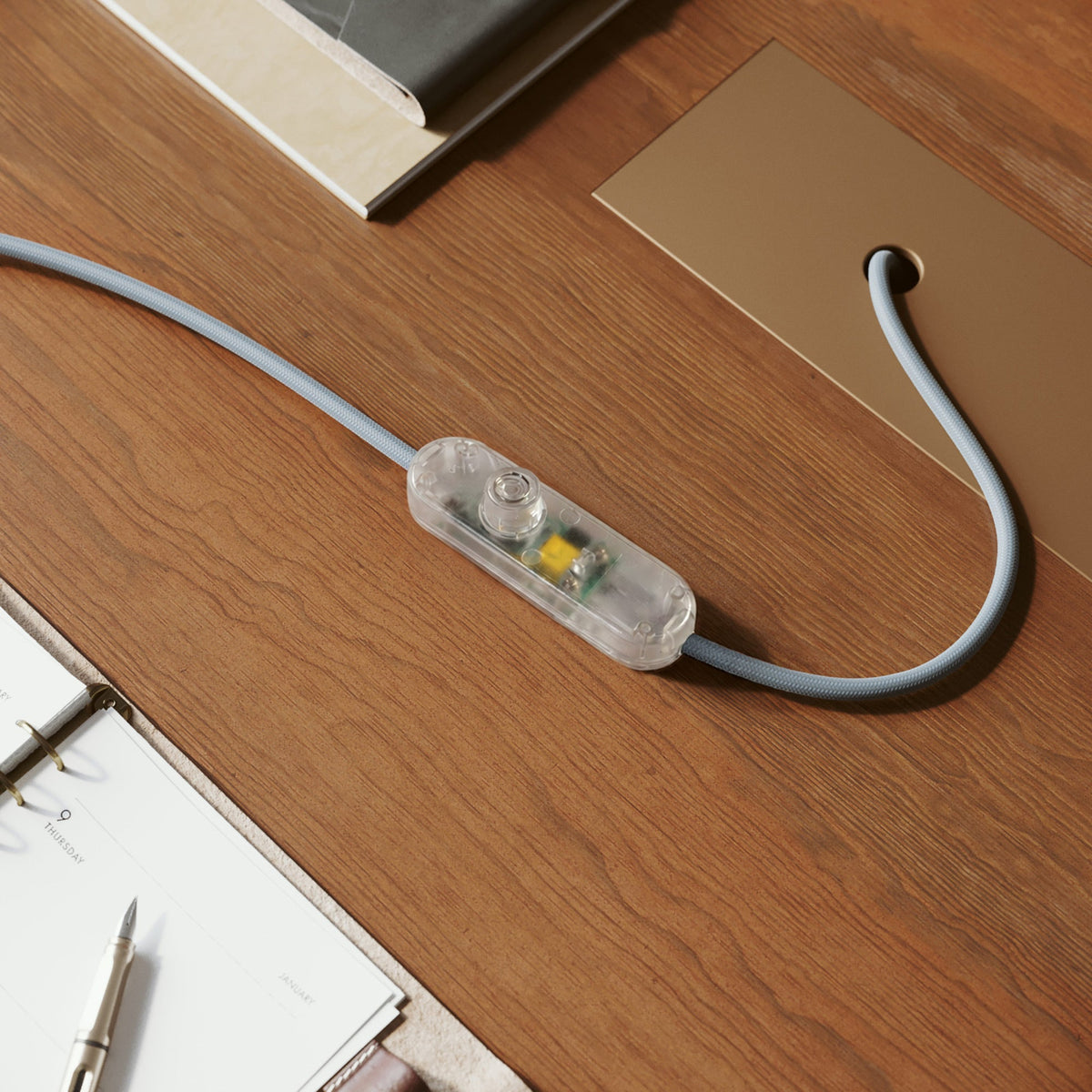 Dimmer universale per lampade da tavolo con pulsante rotativo per lampadine LED e incandescenza - Trasparente